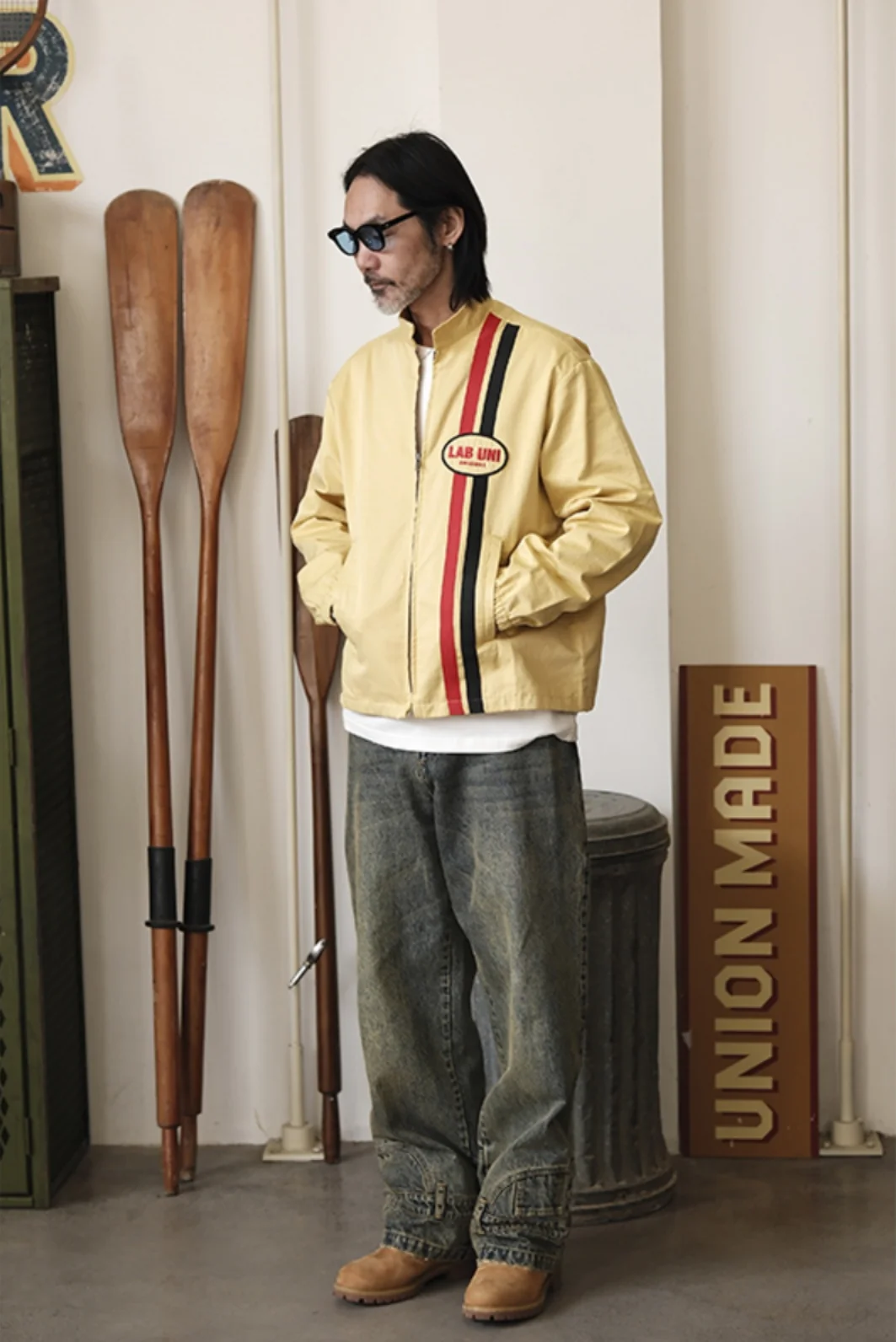 Embroidered Stand Collar Track Jacket