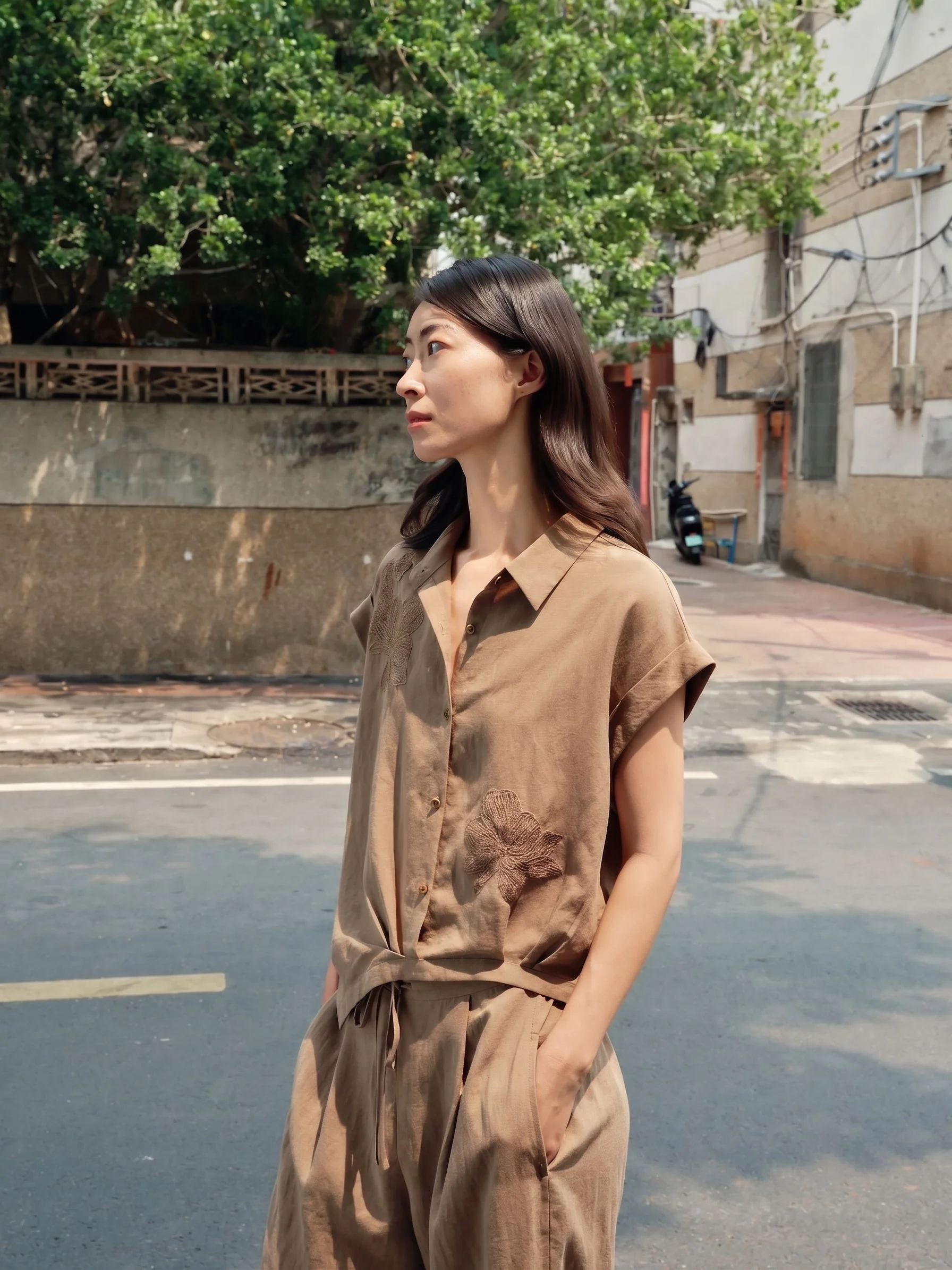 Embroidered Twist Shirt