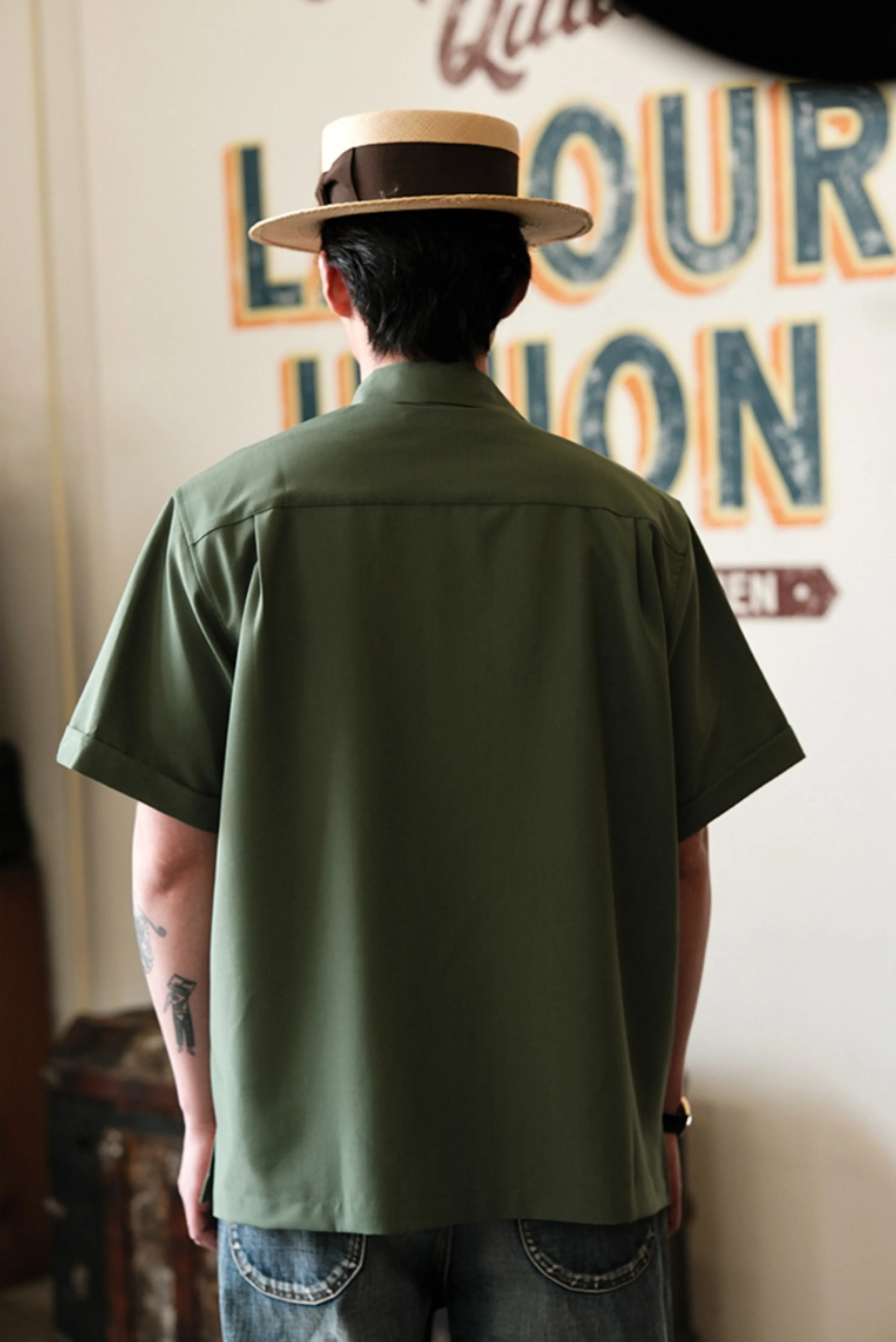 Embroidered Zipper Cuban Collar Shirt - Image 4