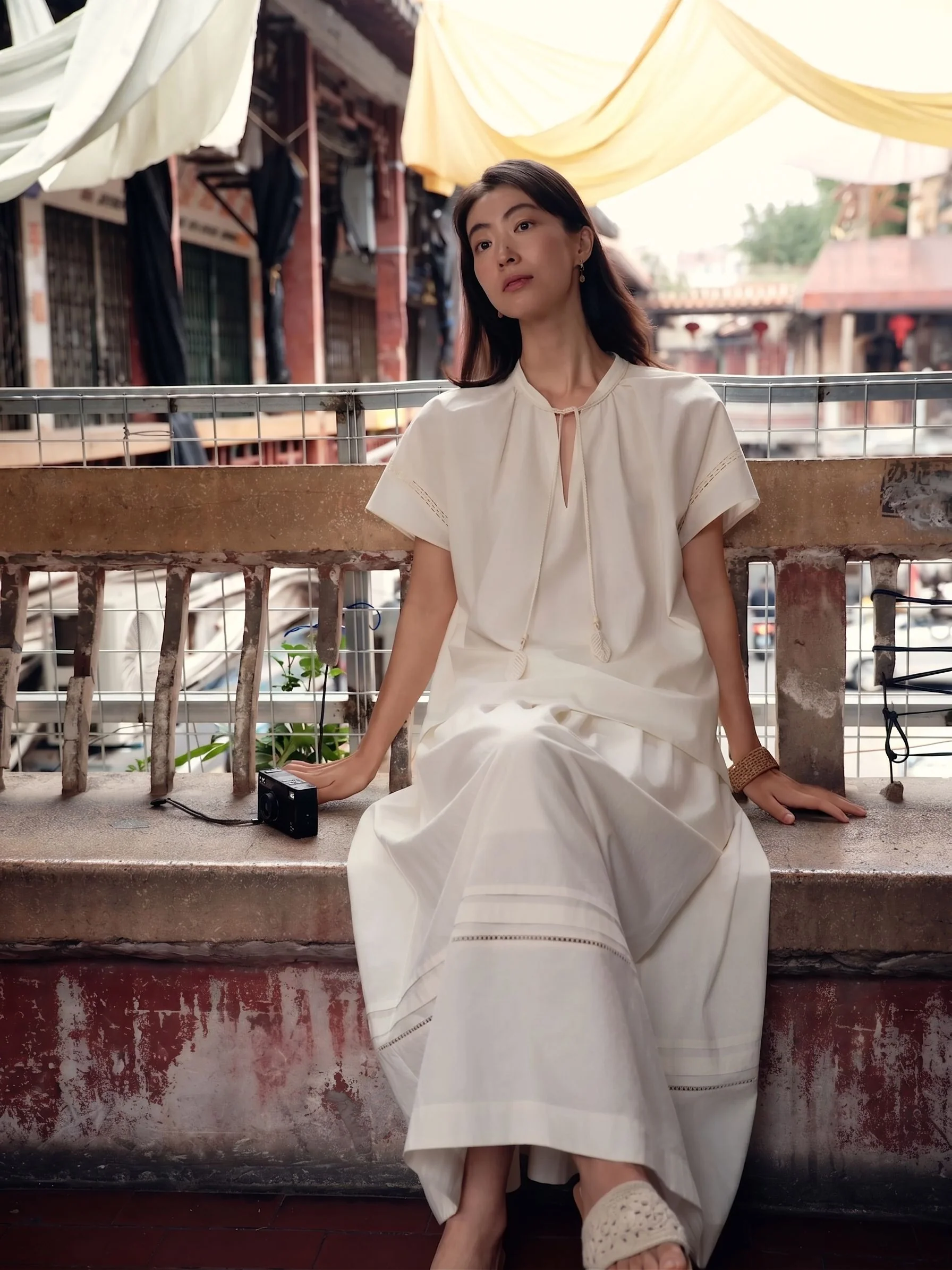 Eyelet Panel Maxi Skirt - Image 2