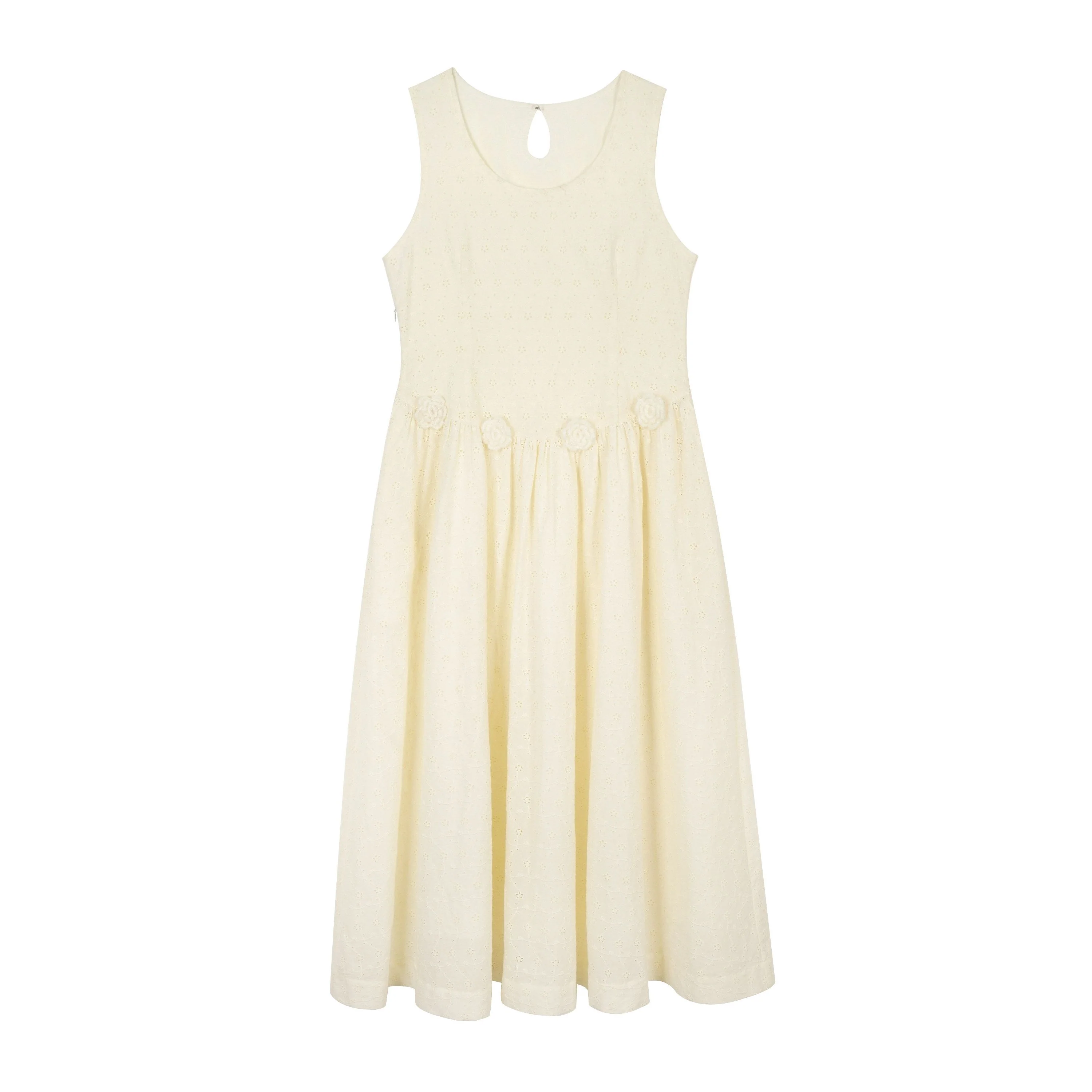 Eyelet Rosette Midi Dress - Image 6