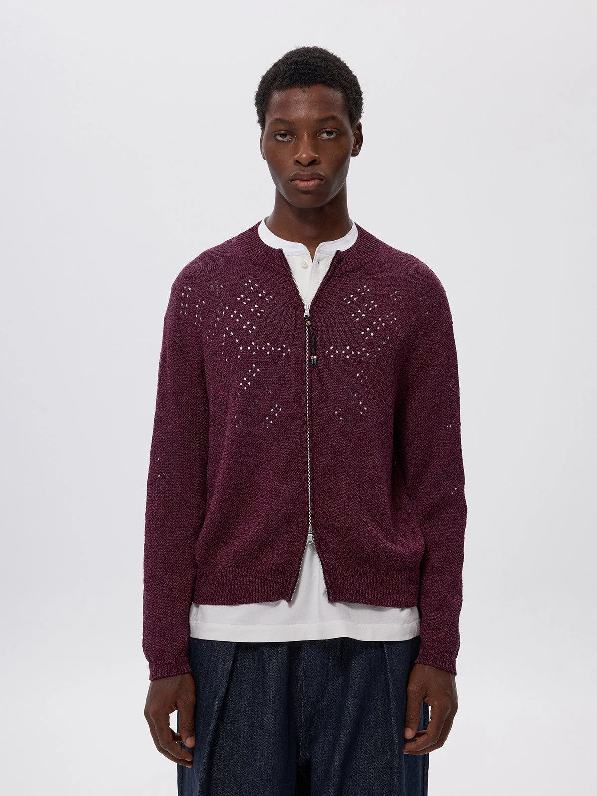 Eyelet Zip Cardigan - Image 7