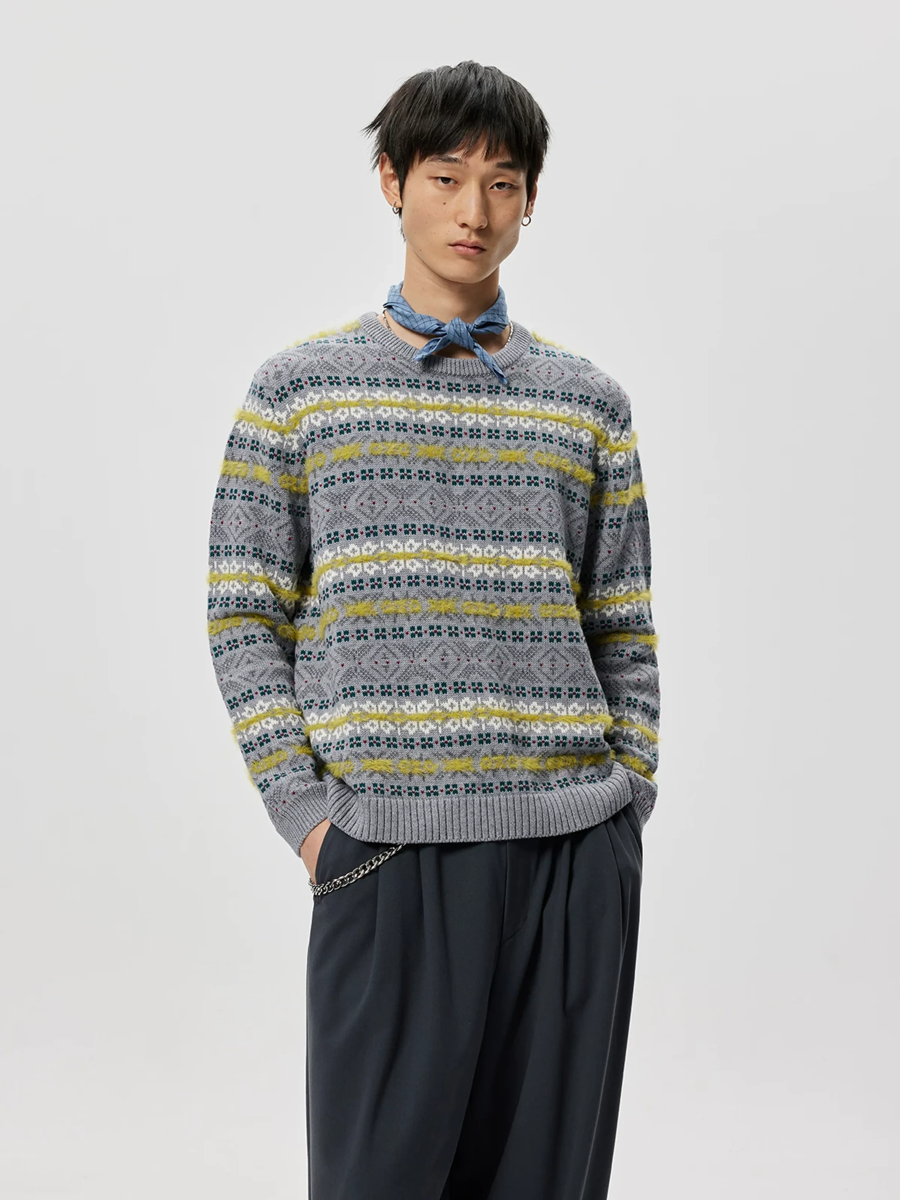 Fair Isle Jacquard Crewneck Sweater - Image 5