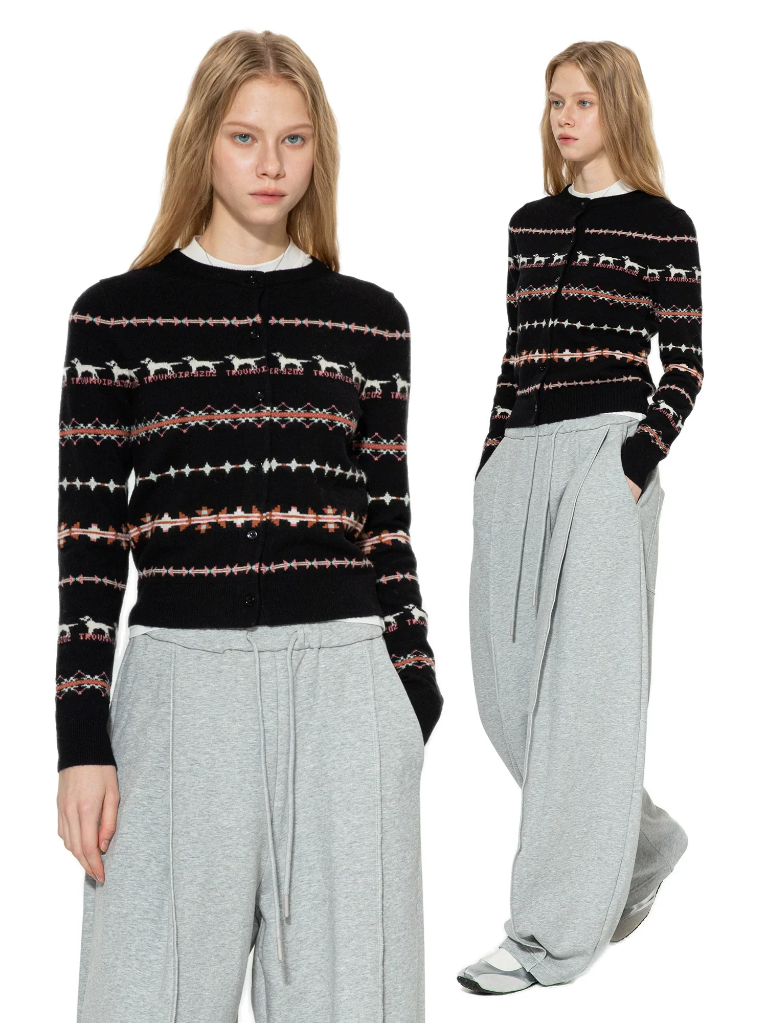 Fair Isle Knit Cardigan - Image 2