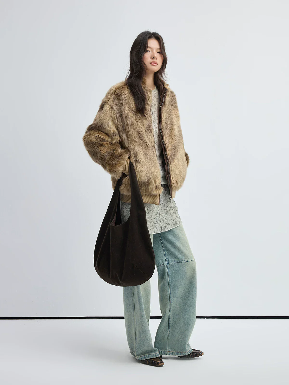 Faux-Fur Bomber Jacket - Image 2