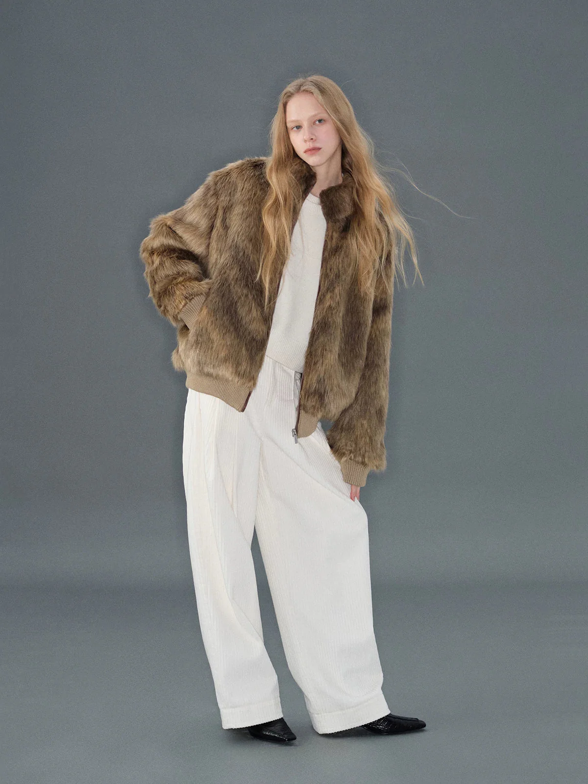 Faux-Fur Bomber Jacket - Image 4