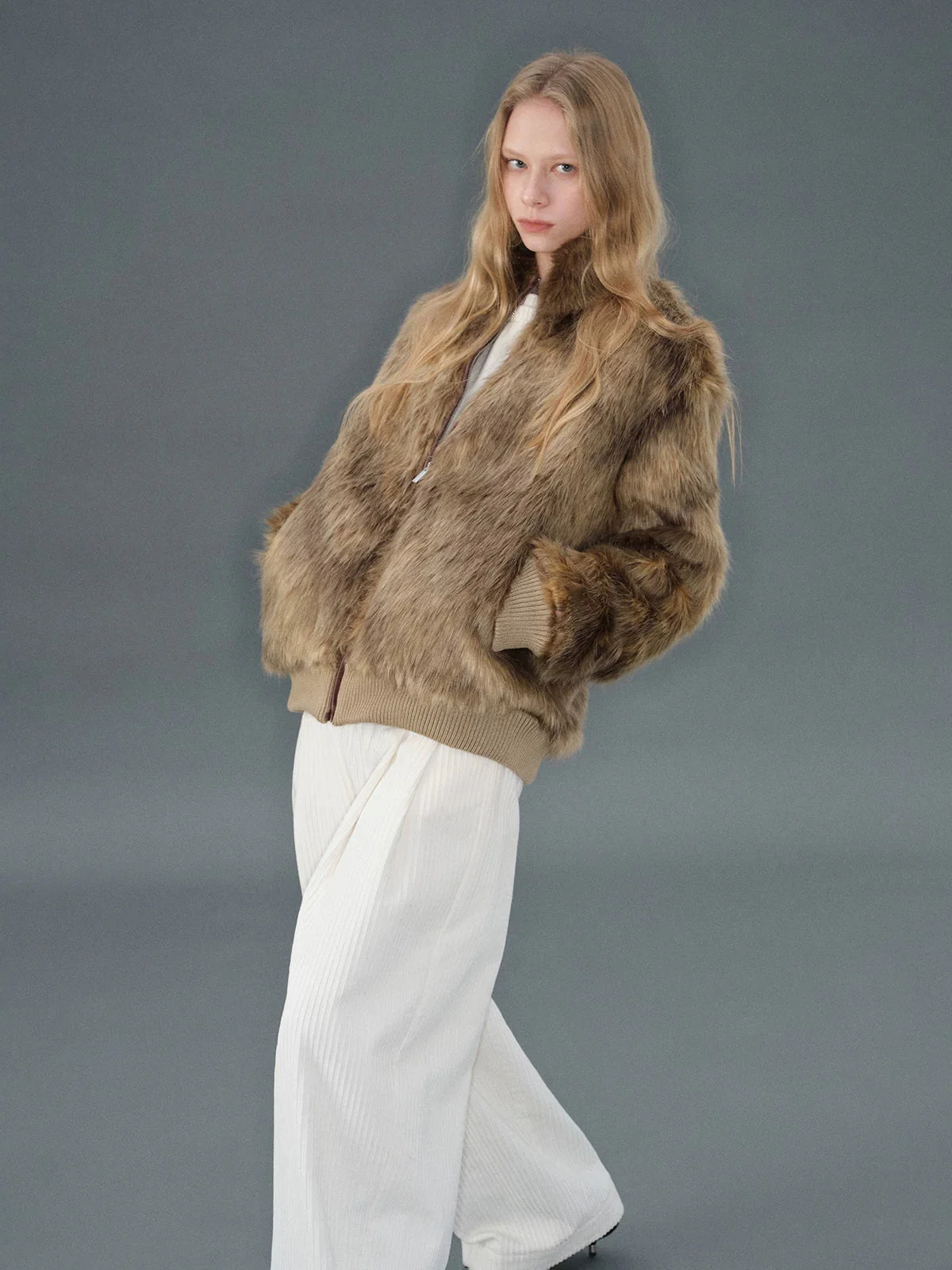Faux-Fur Bomber Jacket - Image 5