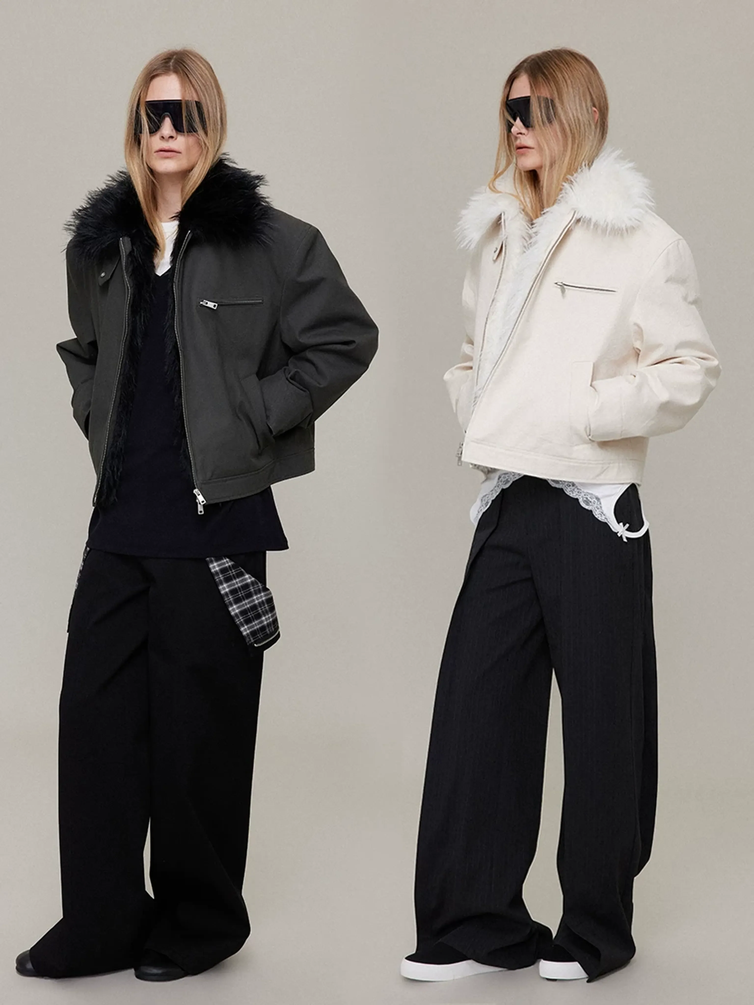 Faux-Fur Collar Jacket