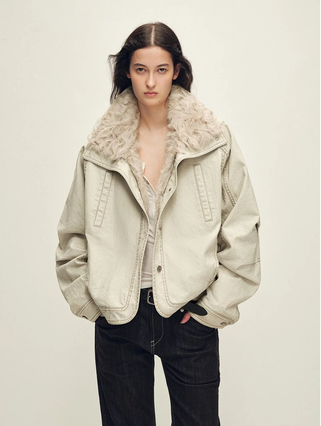 Faux Fur Collar Jacket - Image 5