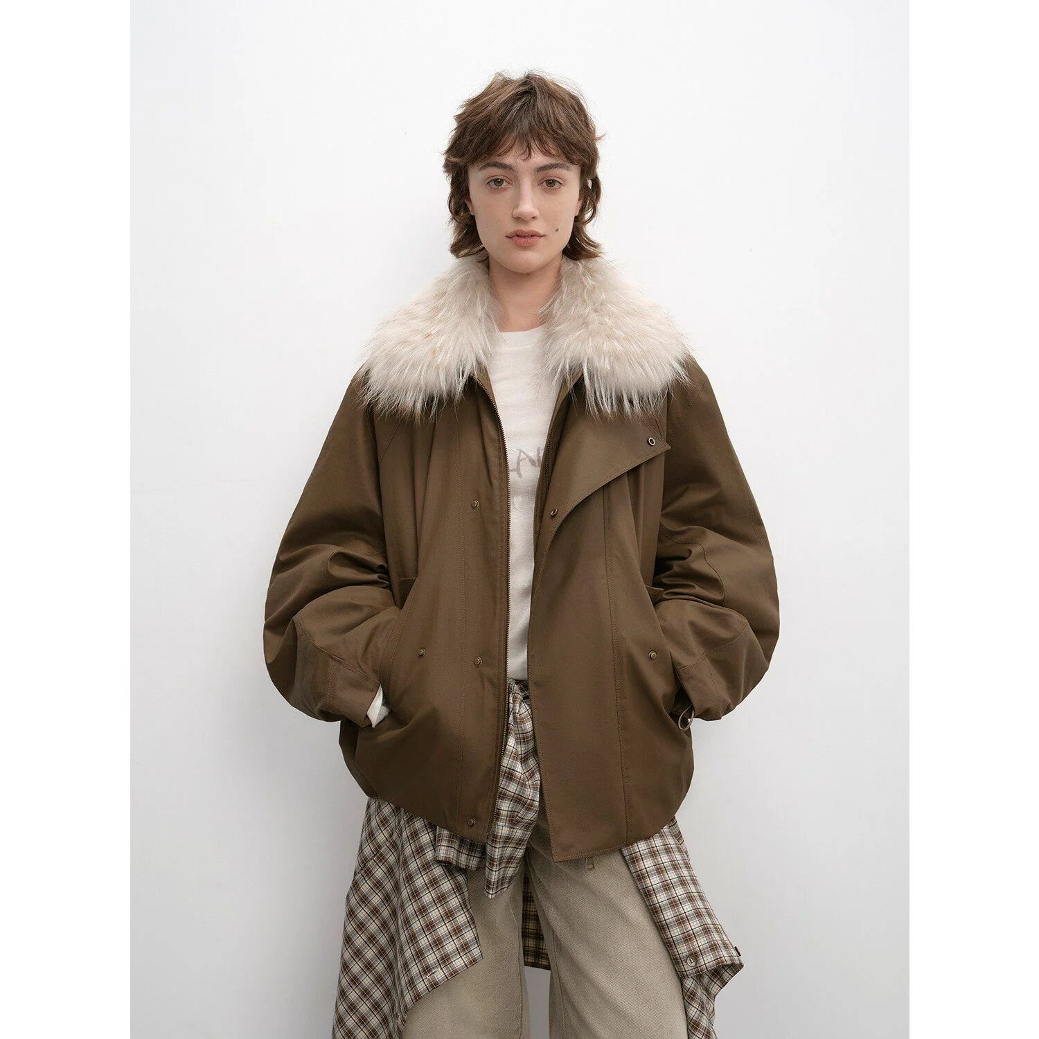 Faux Fur Collar Jacket - Image 6