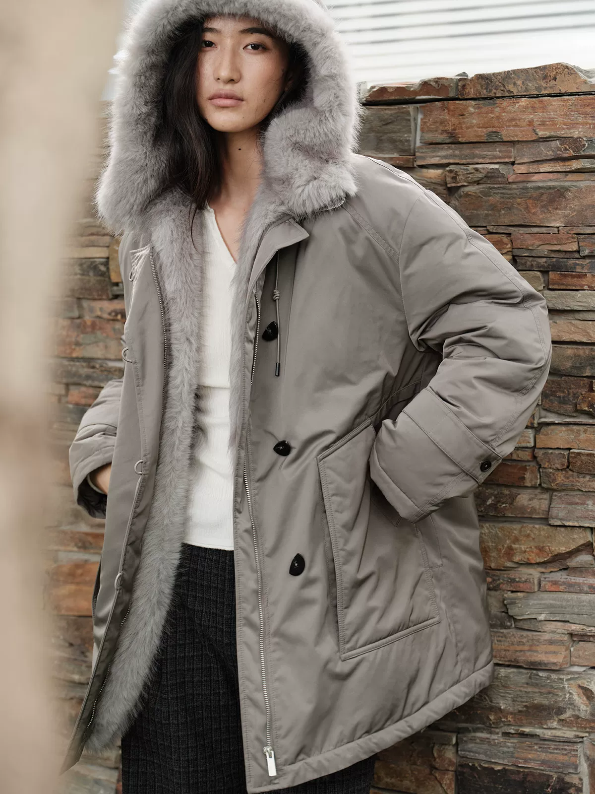 Faux Fur Hooded Parka