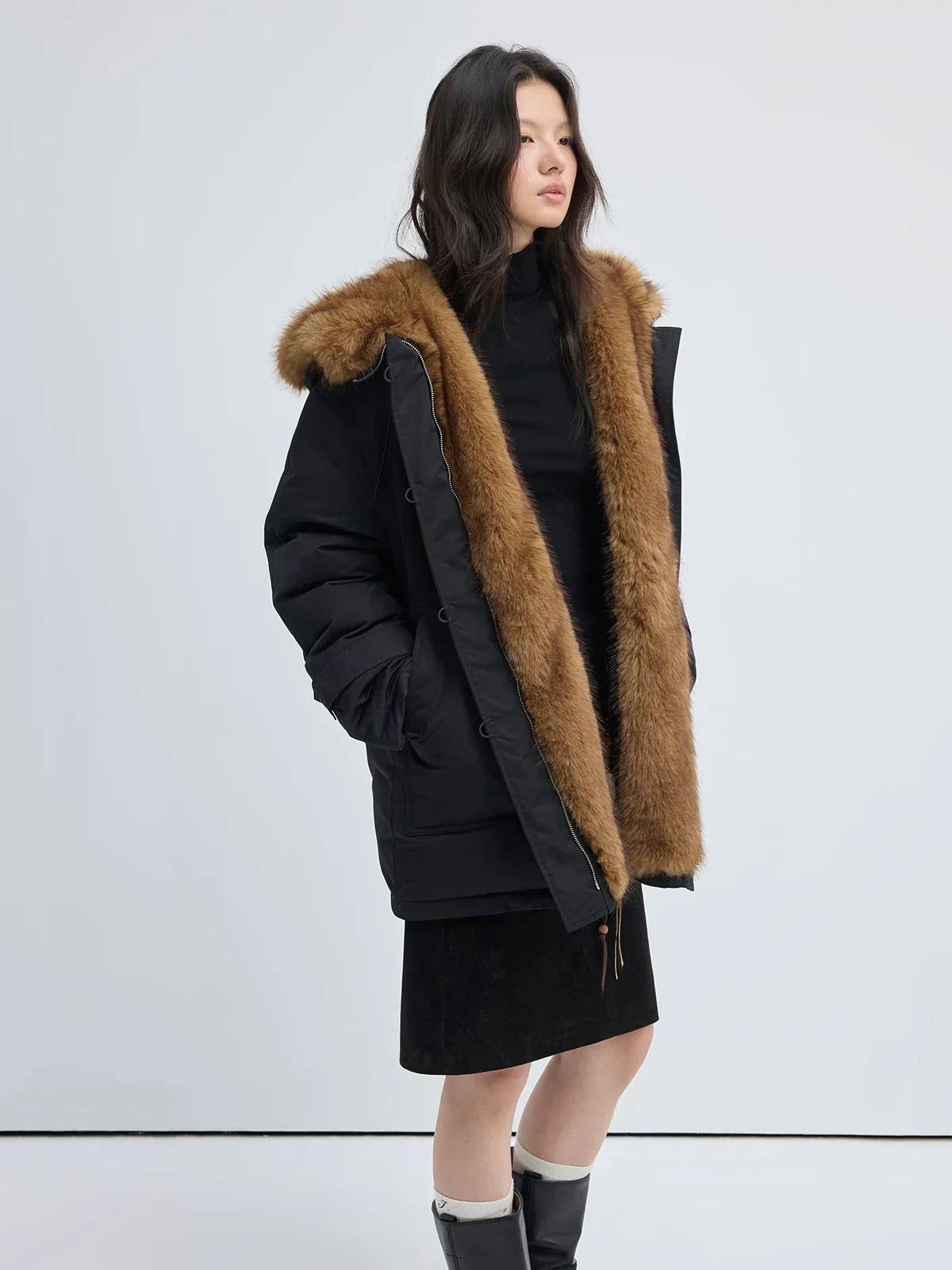 Faux Fur Hooded Parka - Image 3