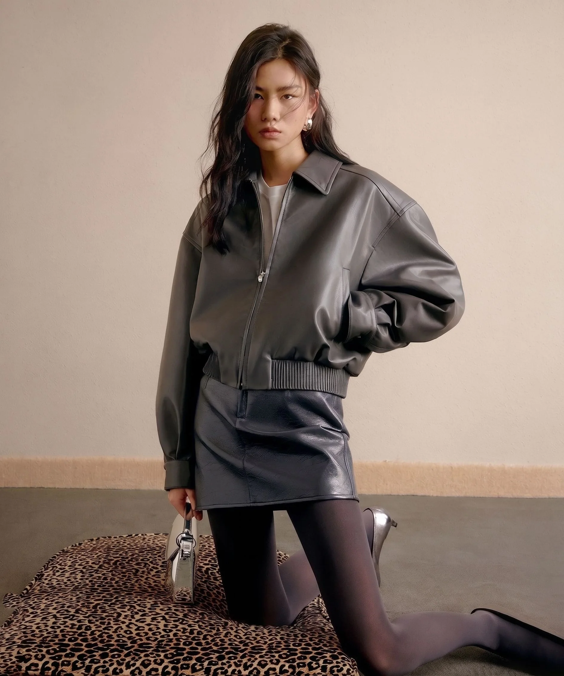 Faux Leather Bomber - Image 2
