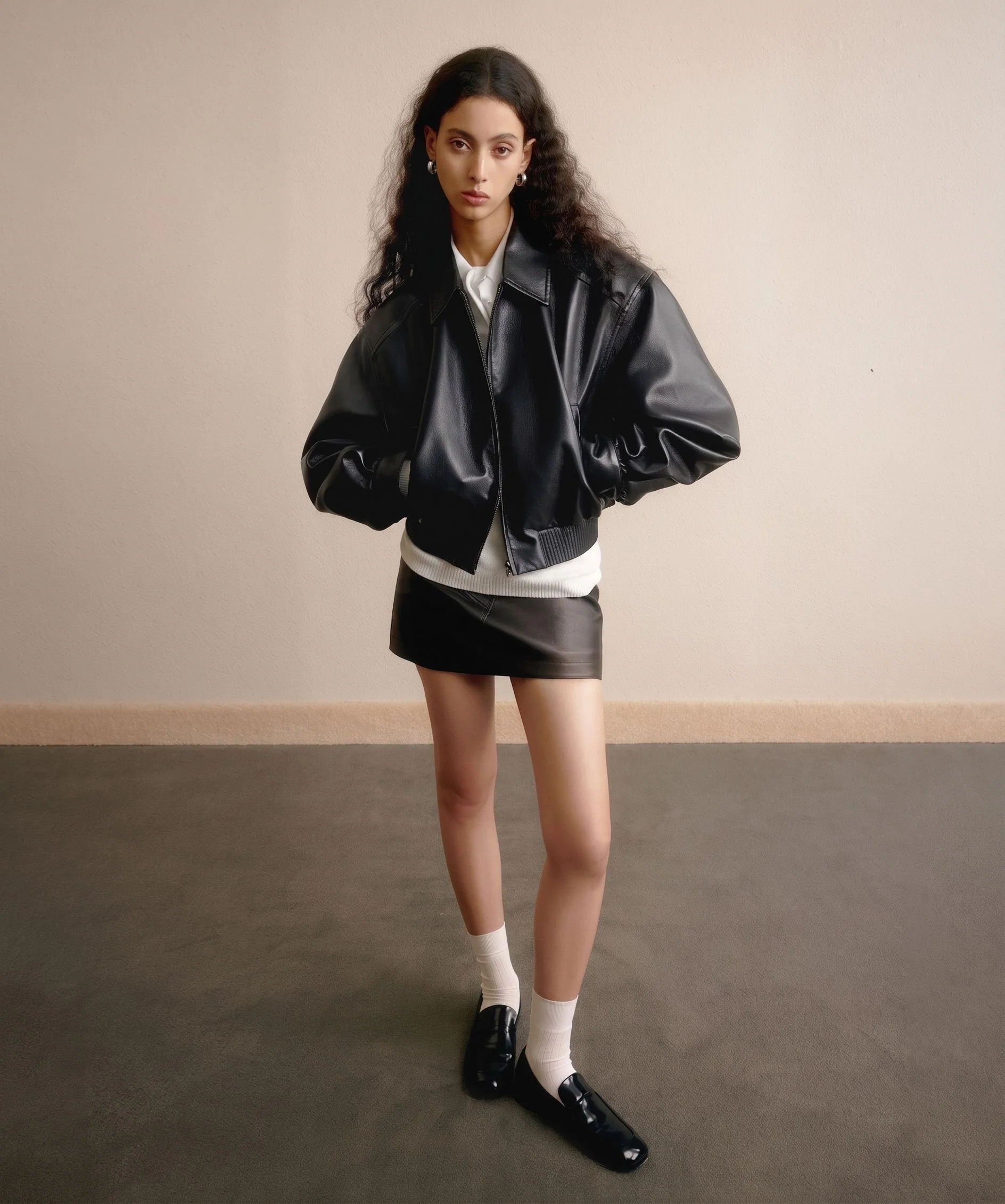 Faux Leather Bomber - Image 4