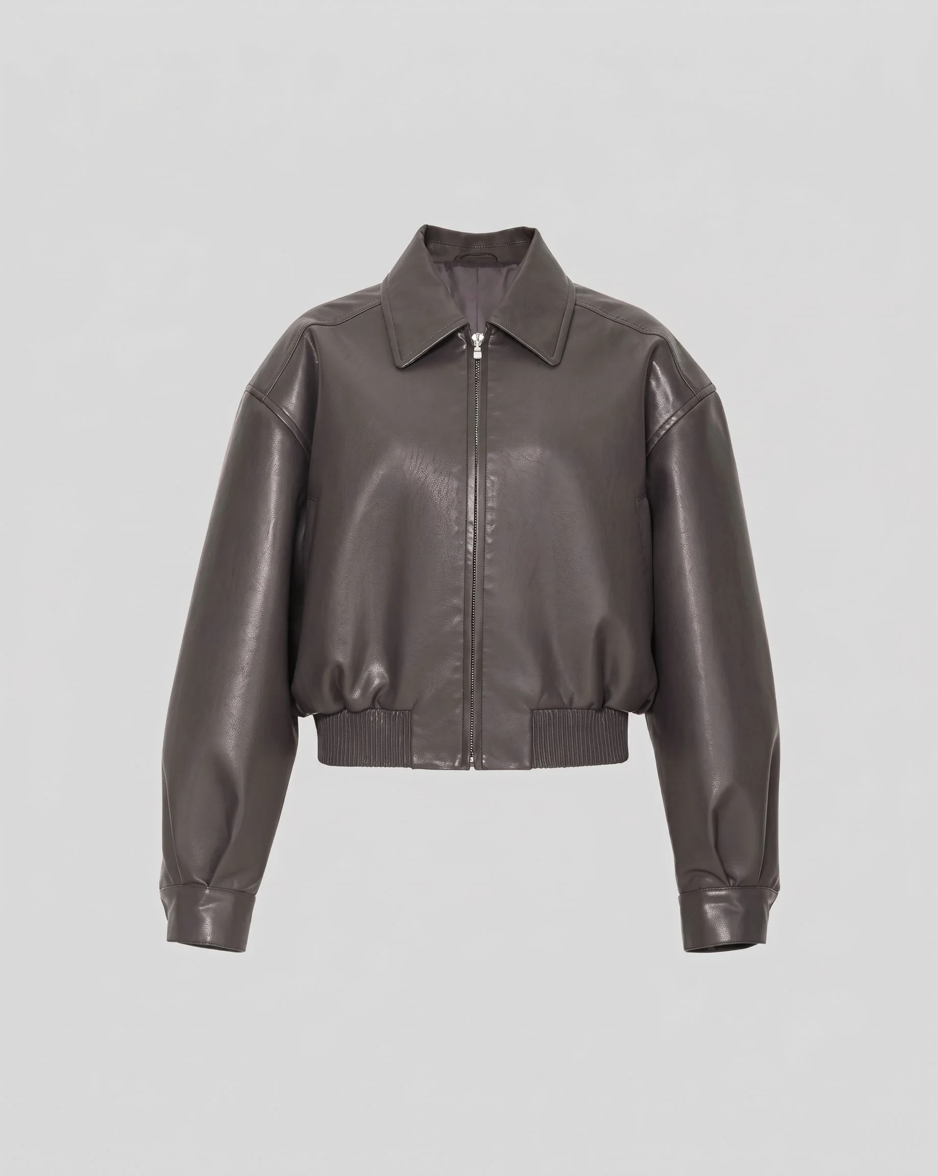 Faux Leather Bomber - Image 5