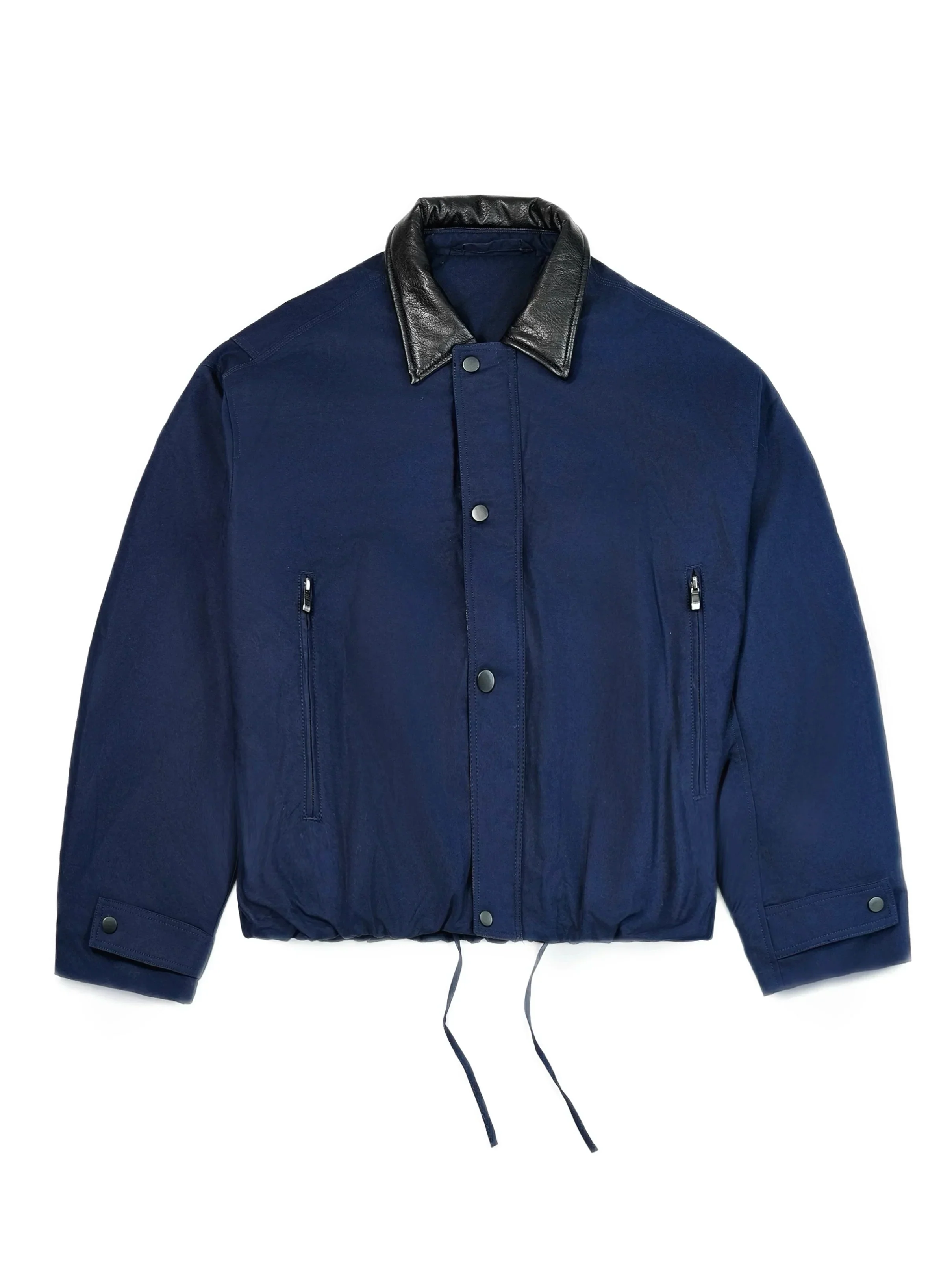 Faux Leather Collar Jacket