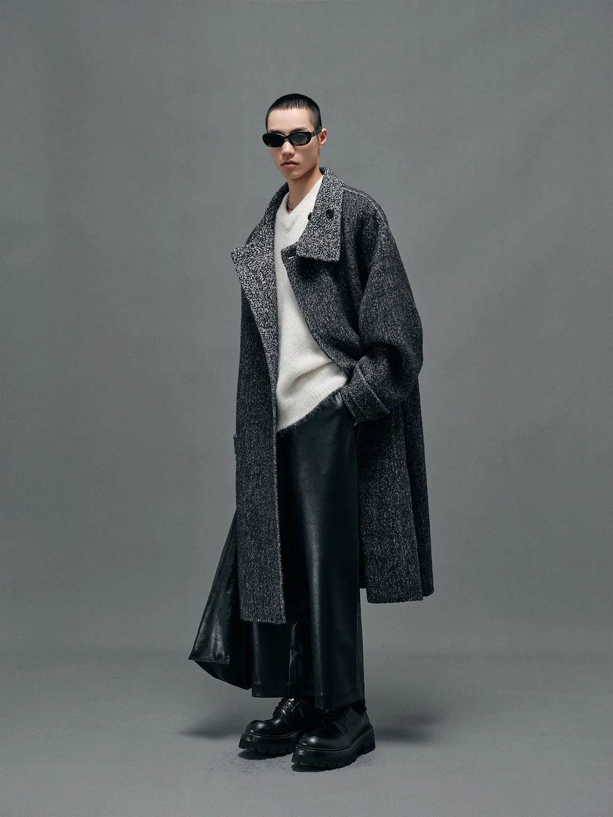 Faux Leather Cropped Straight Trousers - Image 4