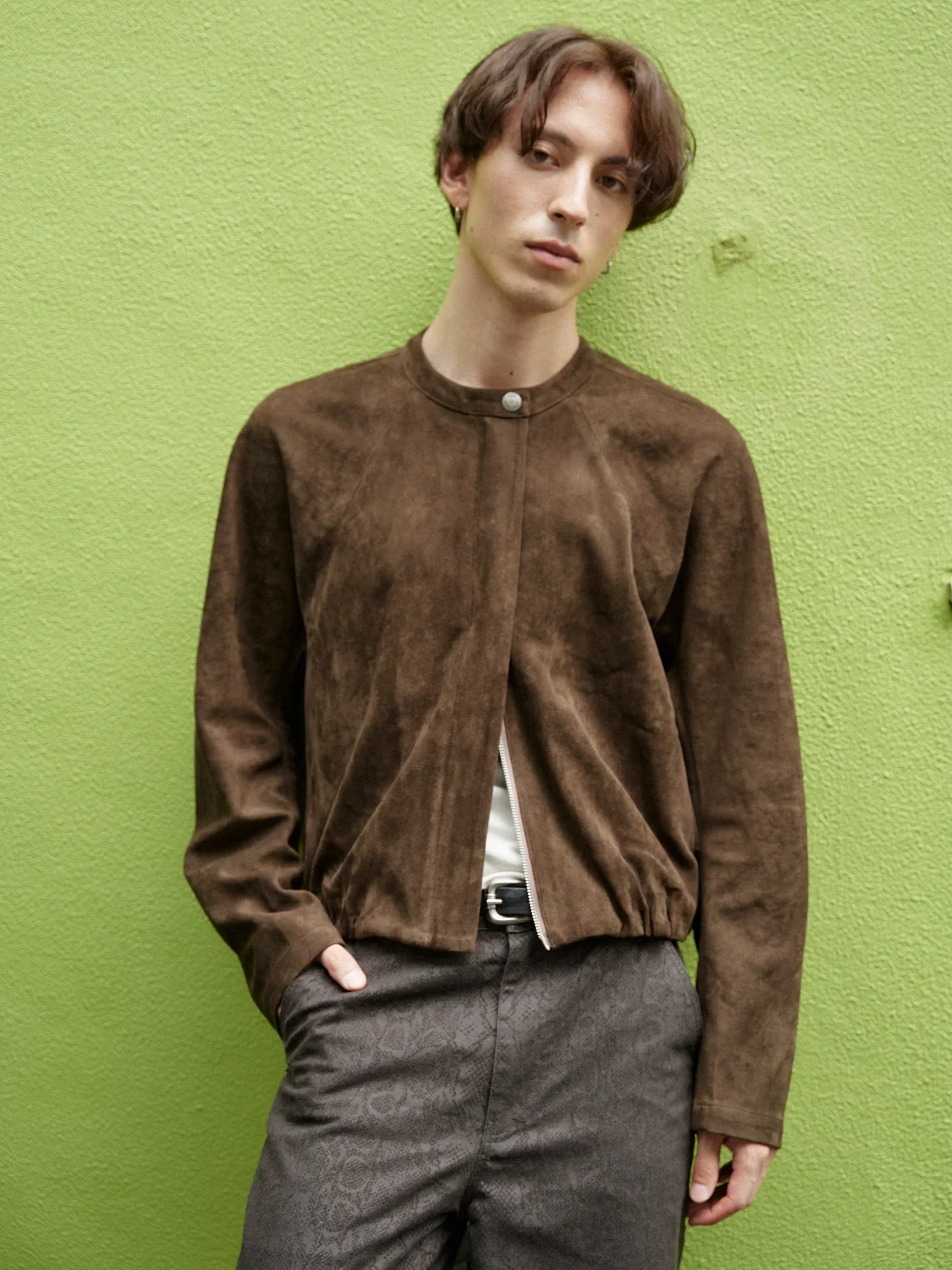 Faux Suede Batwing Blouson