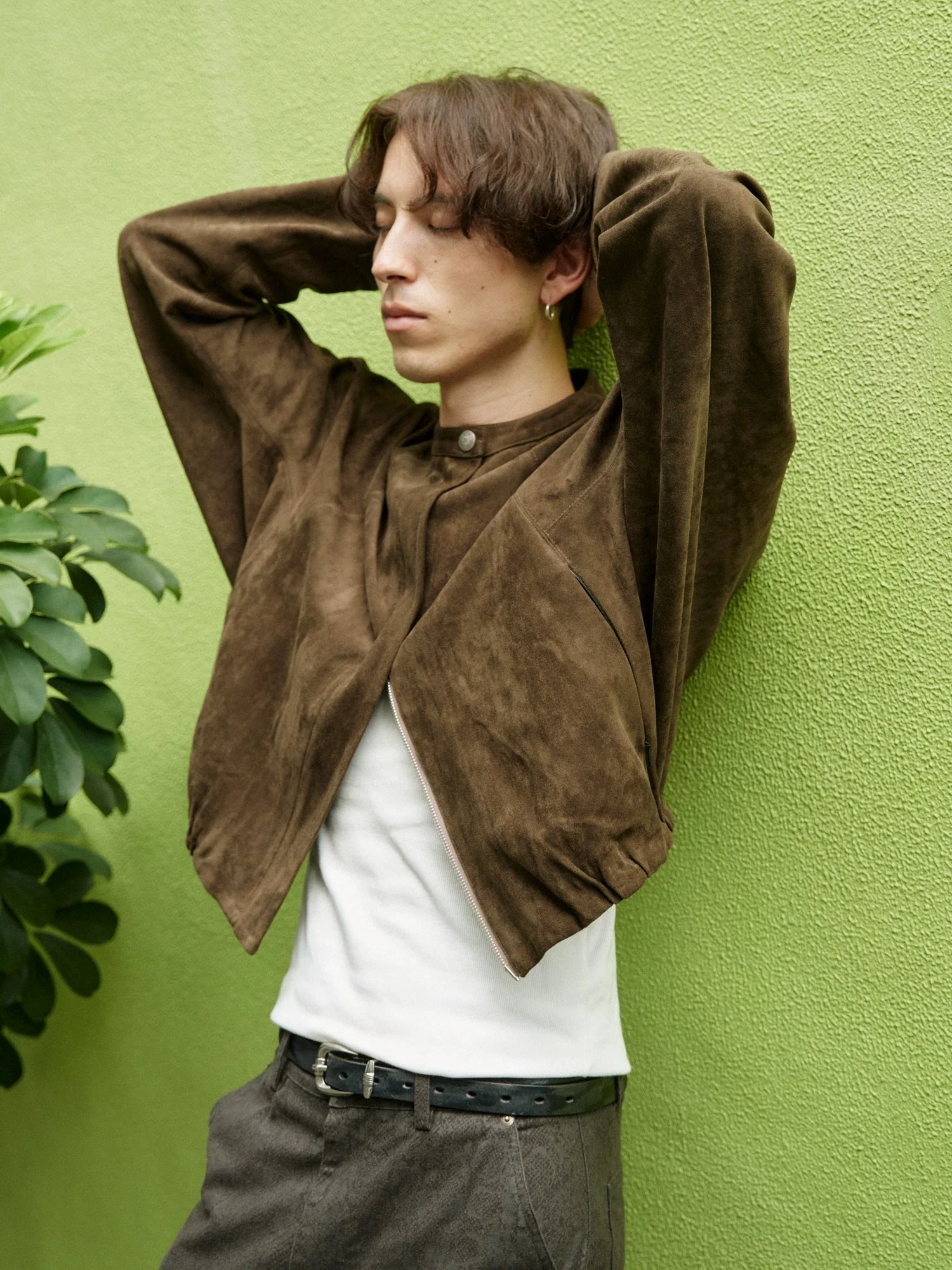 Faux Suede Batwing Blouson - Image 5