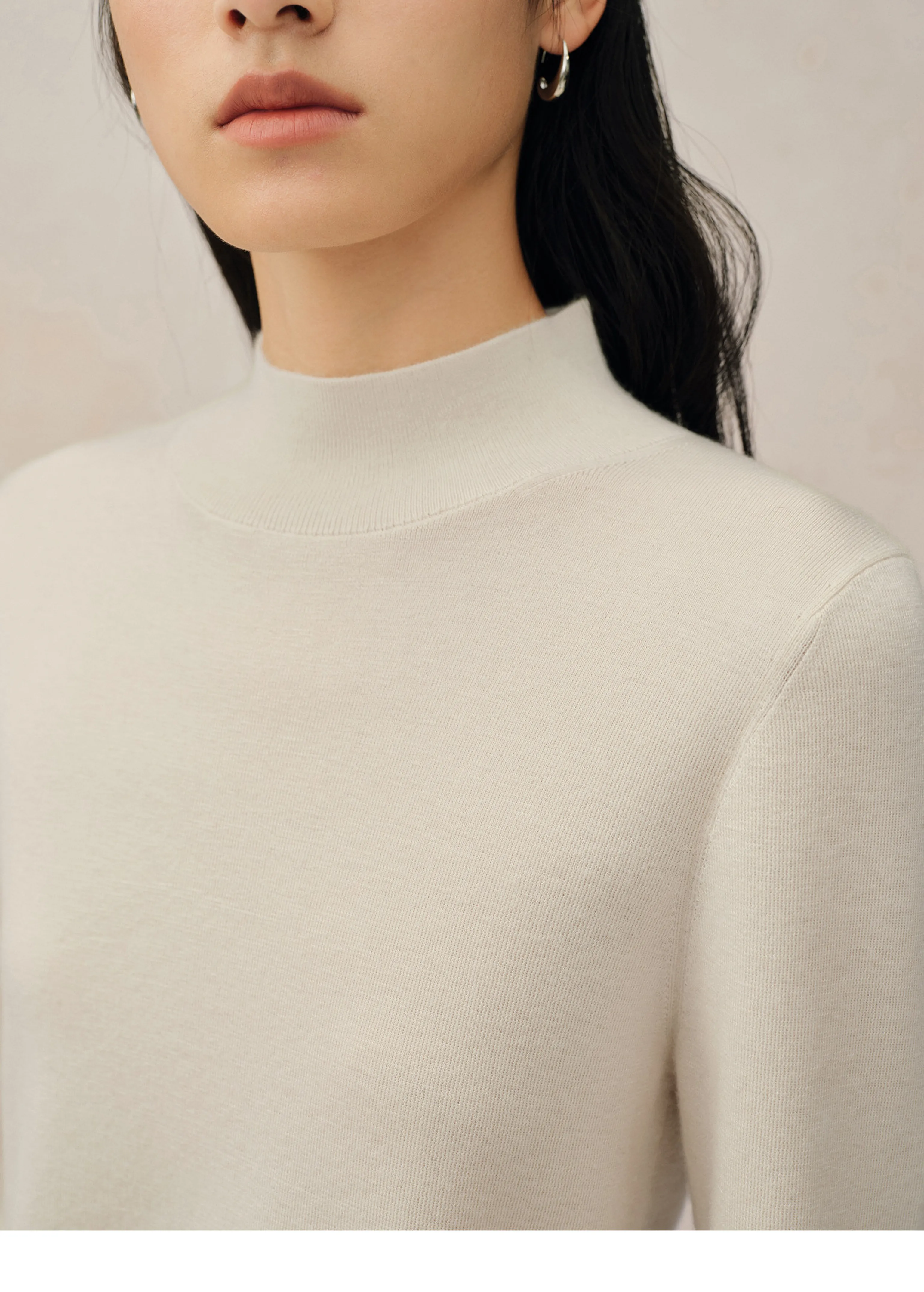 Fine Cashmere Mock Neck Top - Image 6