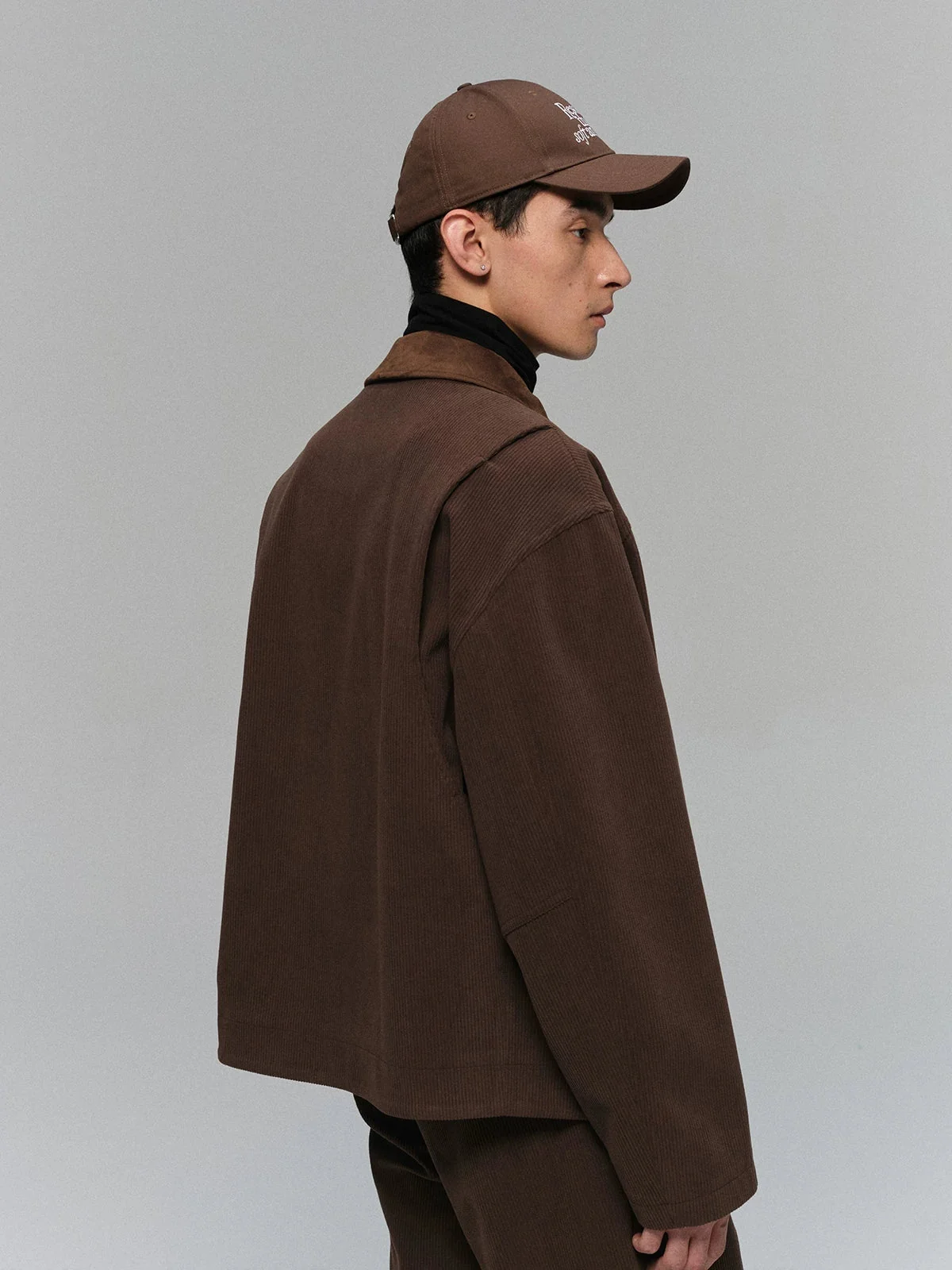Fine Corduroy Contrast Collar Zip Jacket - Image 2