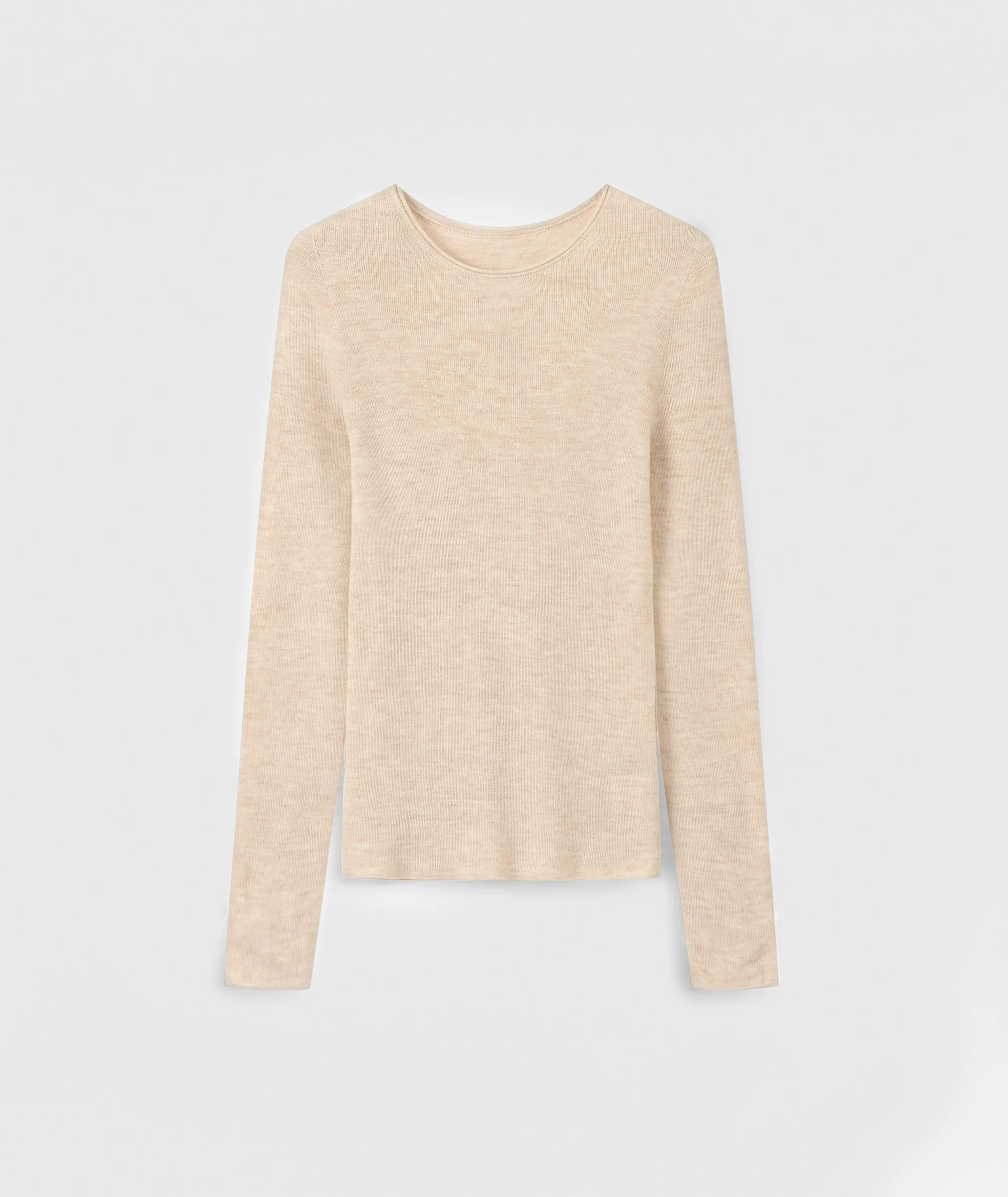 Fine-Gauge Wool Crewneck Top - Image 12