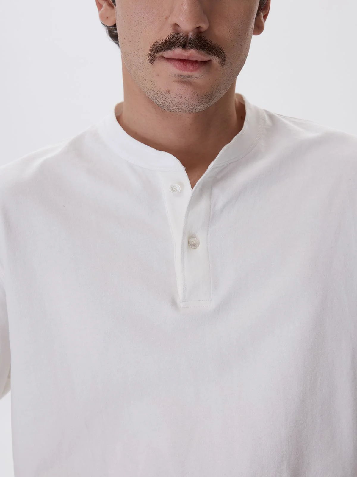 Fine Terry Henley Long Sleeve Tee