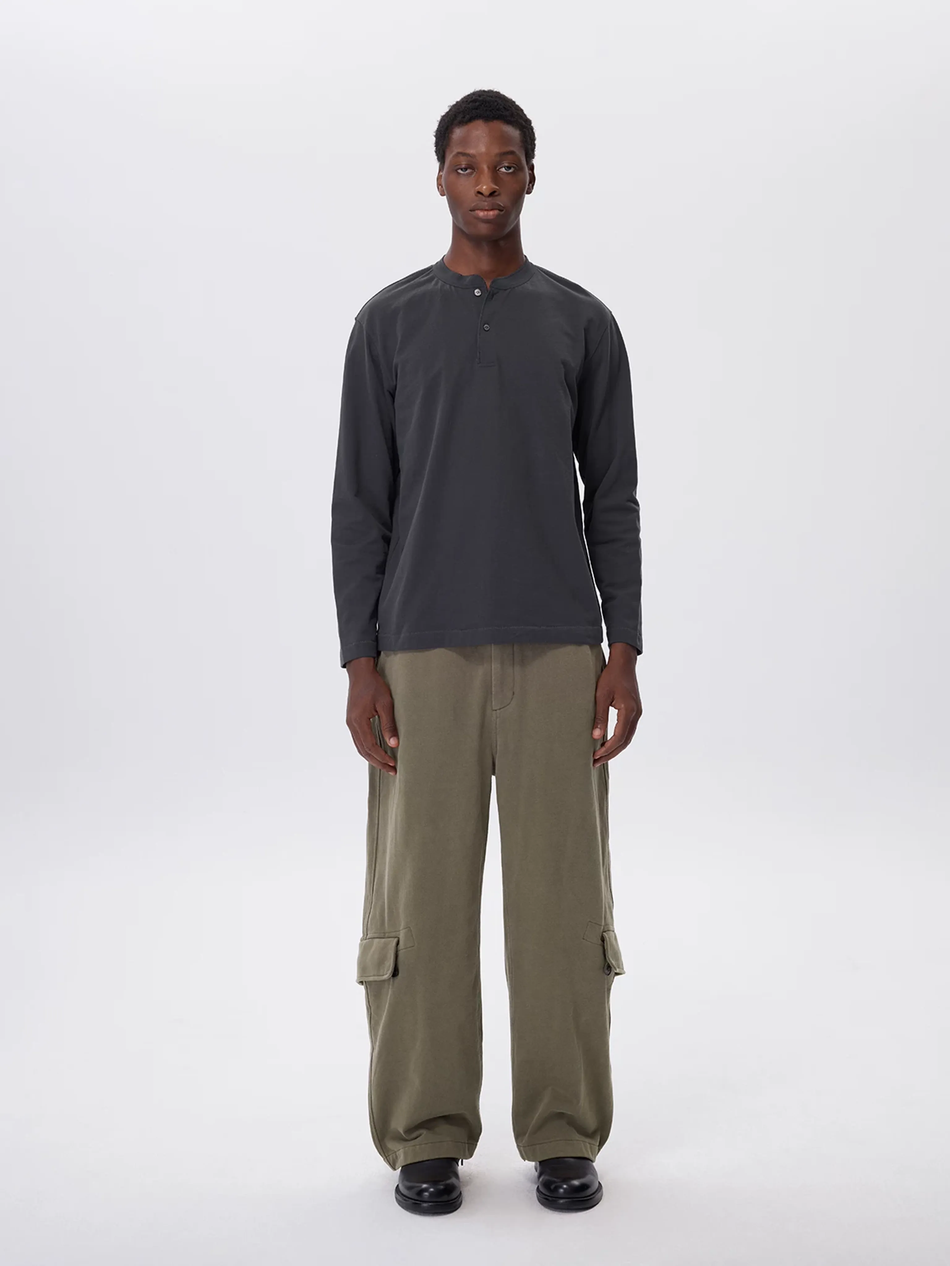 Fine Terry Henley Long Sleeve Tee - Image 6
