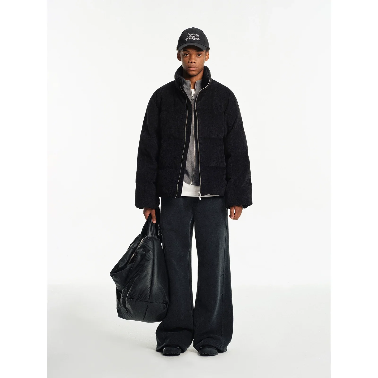 Fine Velvet Quilted Turtleneck Jacket - Image 3