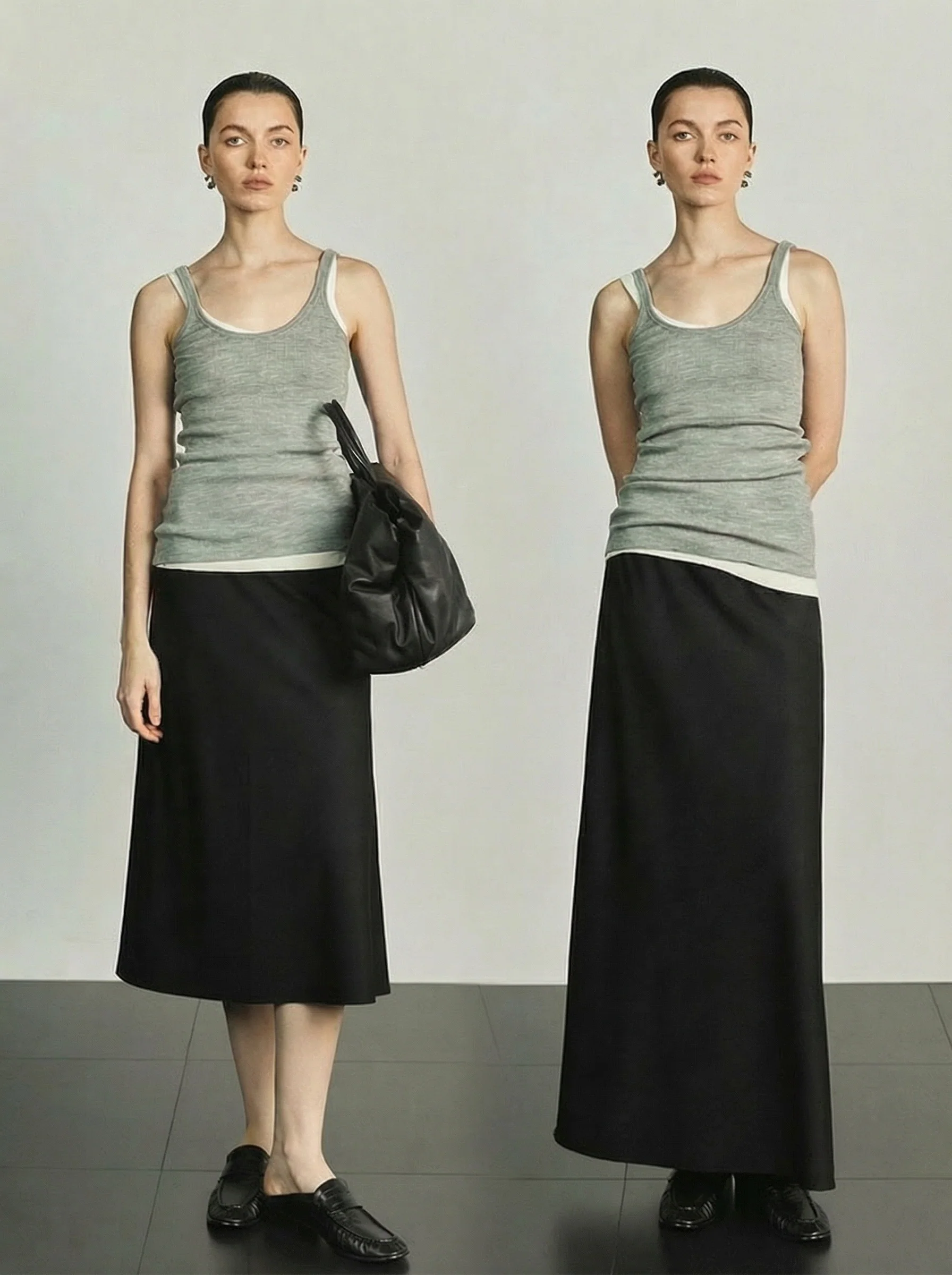 Fine Wool Bias-Cut A-Line Skirt - Image 3