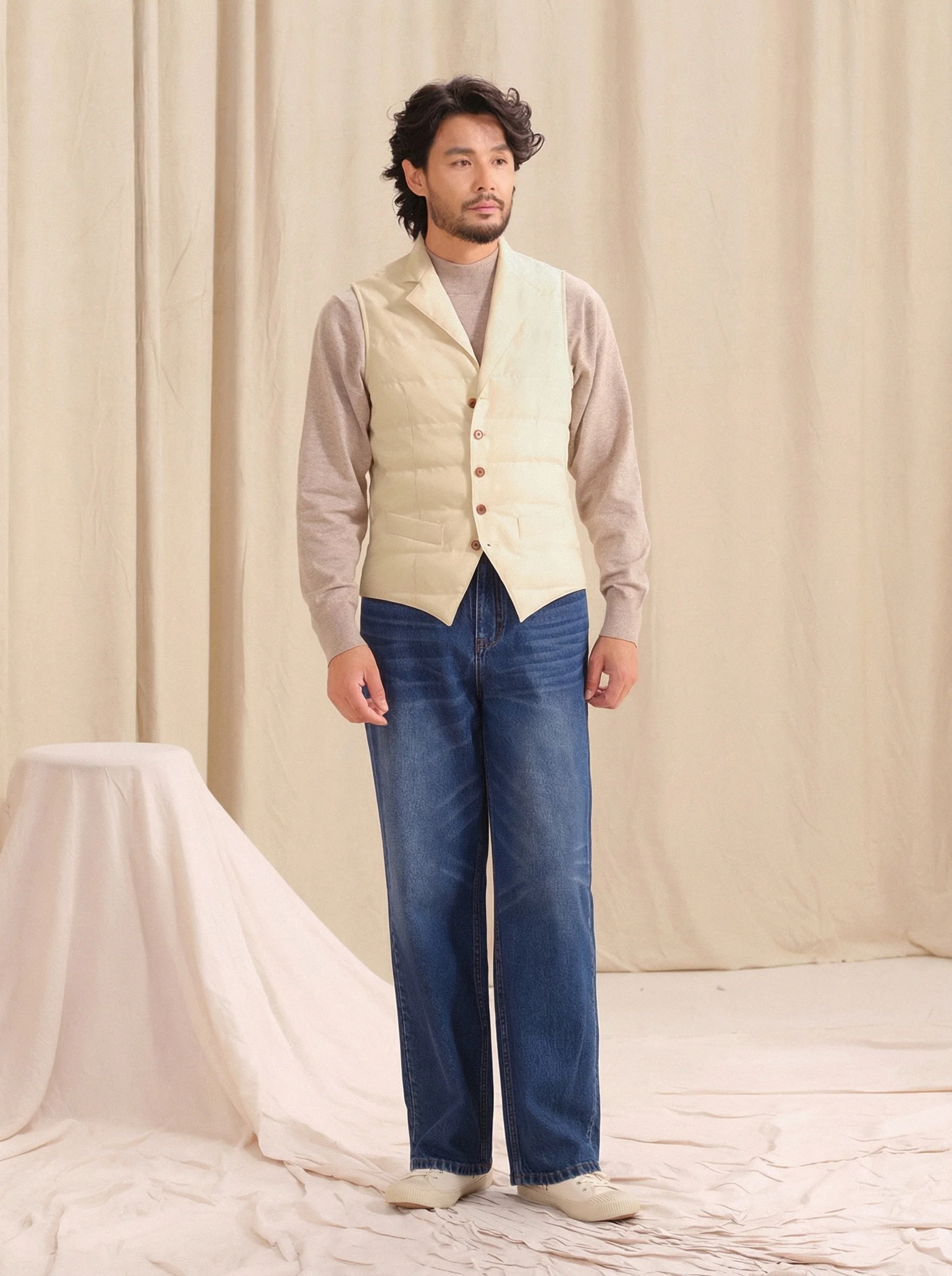 Five-Button Quilted Vest - Image 3
