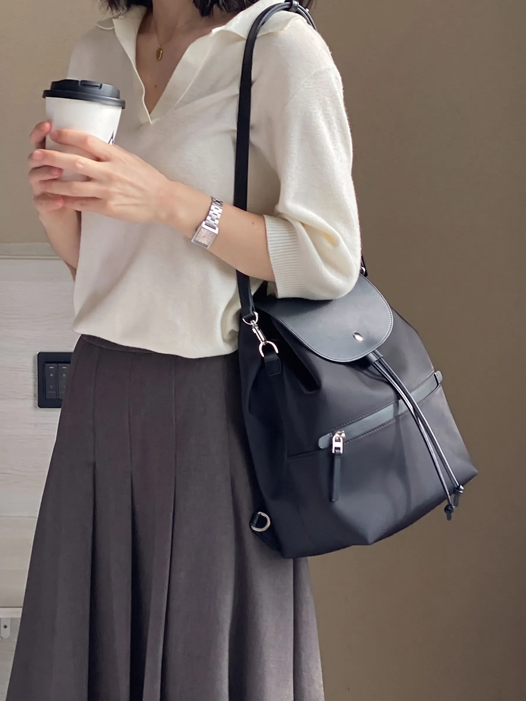 Flap Drawstring Backpack - Image 4