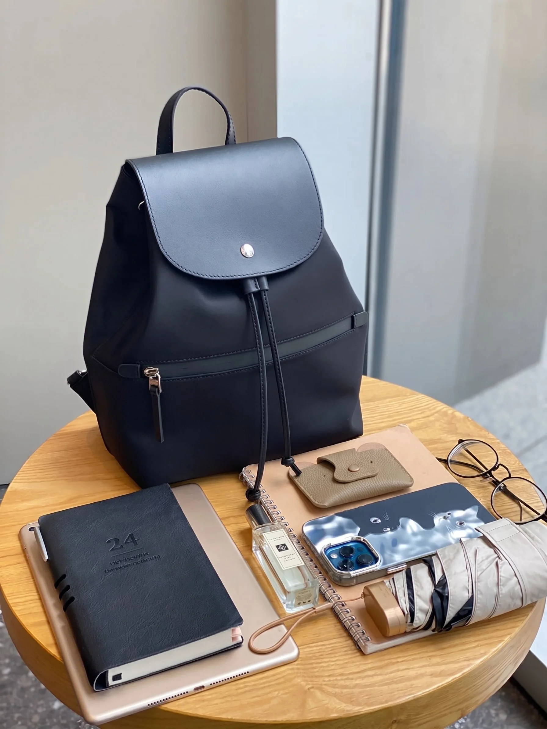 Flap Drawstring Backpack - Image 5