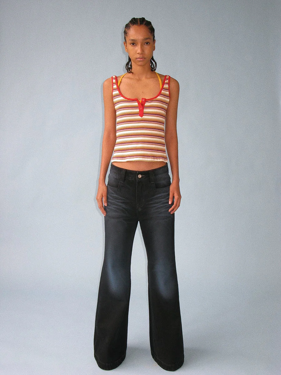 Flared Denim Jeans - Image 3