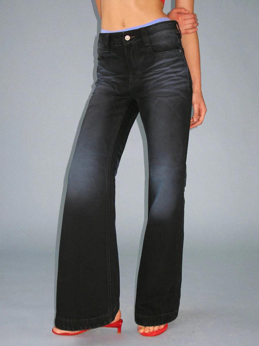Flared Denim Jeans - Image 4