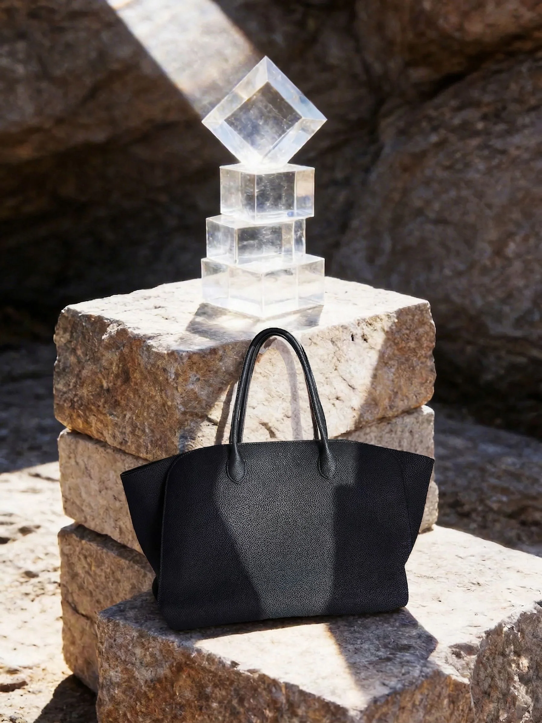 Flared Leather Tote