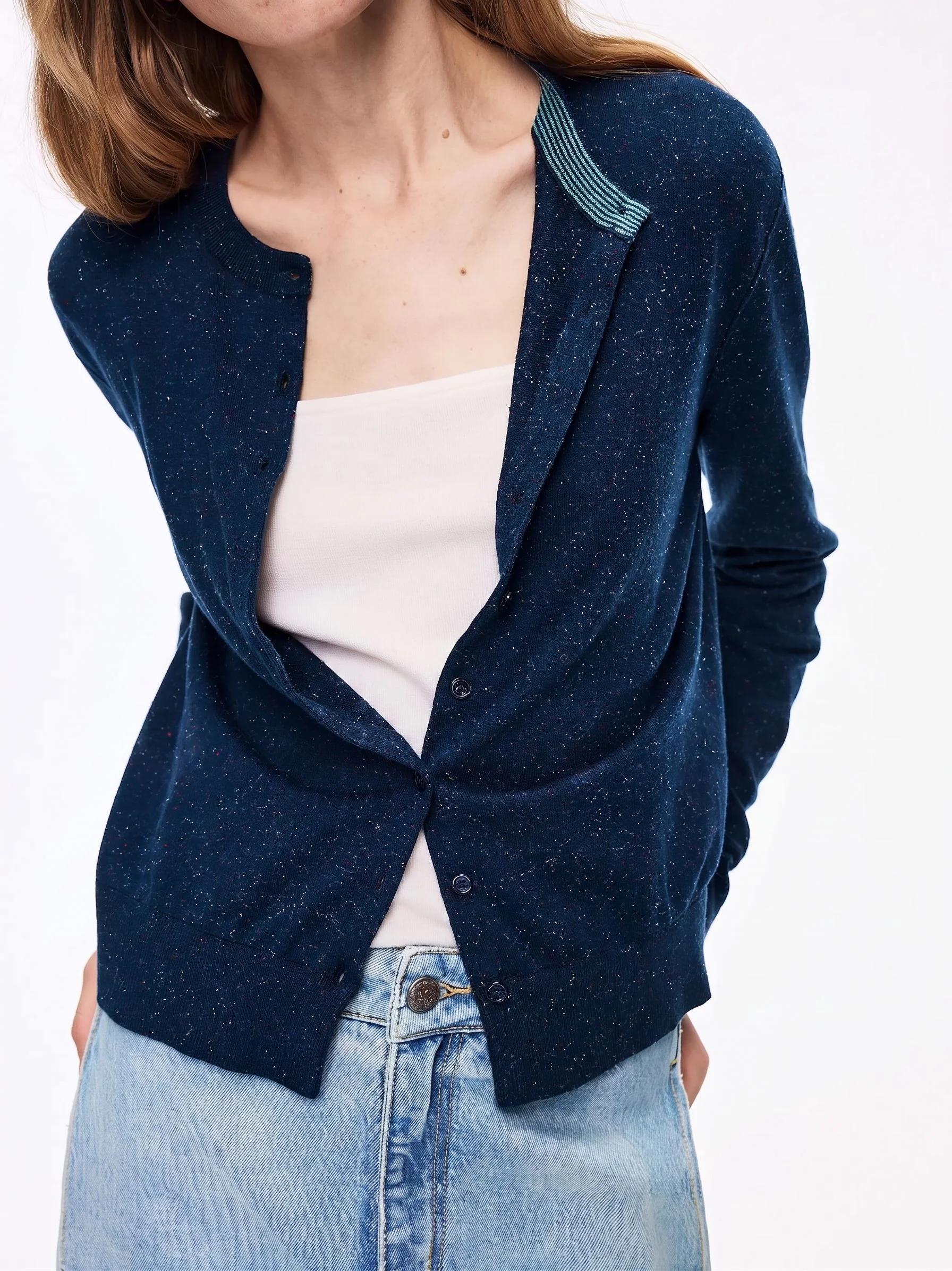 Flecked Crew Cardigan - Image 3
