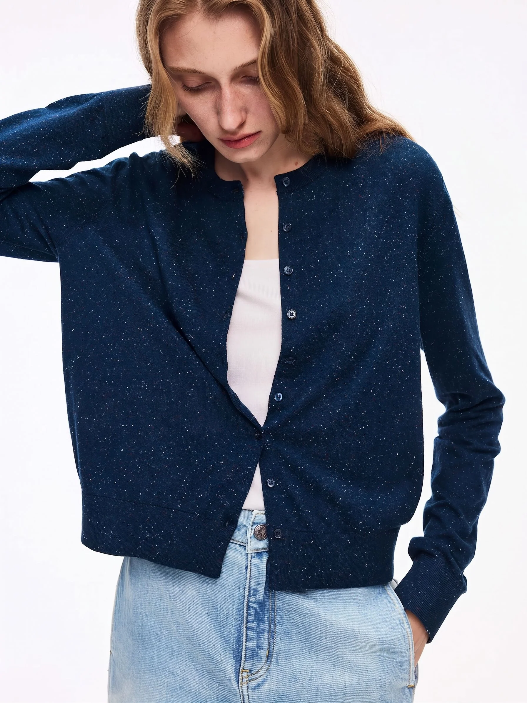 Flecked Crew Cardigan - Image 5