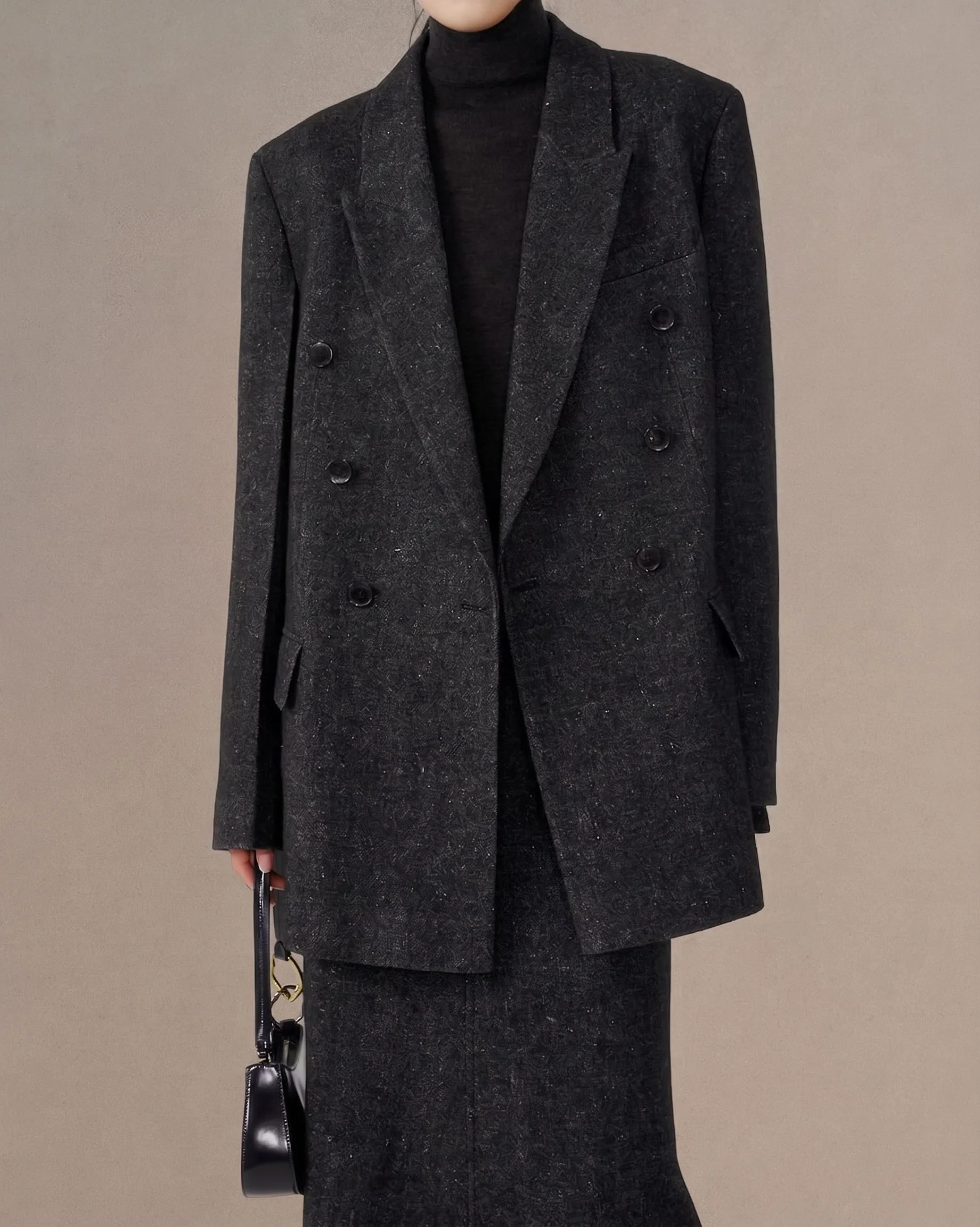 Flecked Double-Breasted Blazer - Image 2