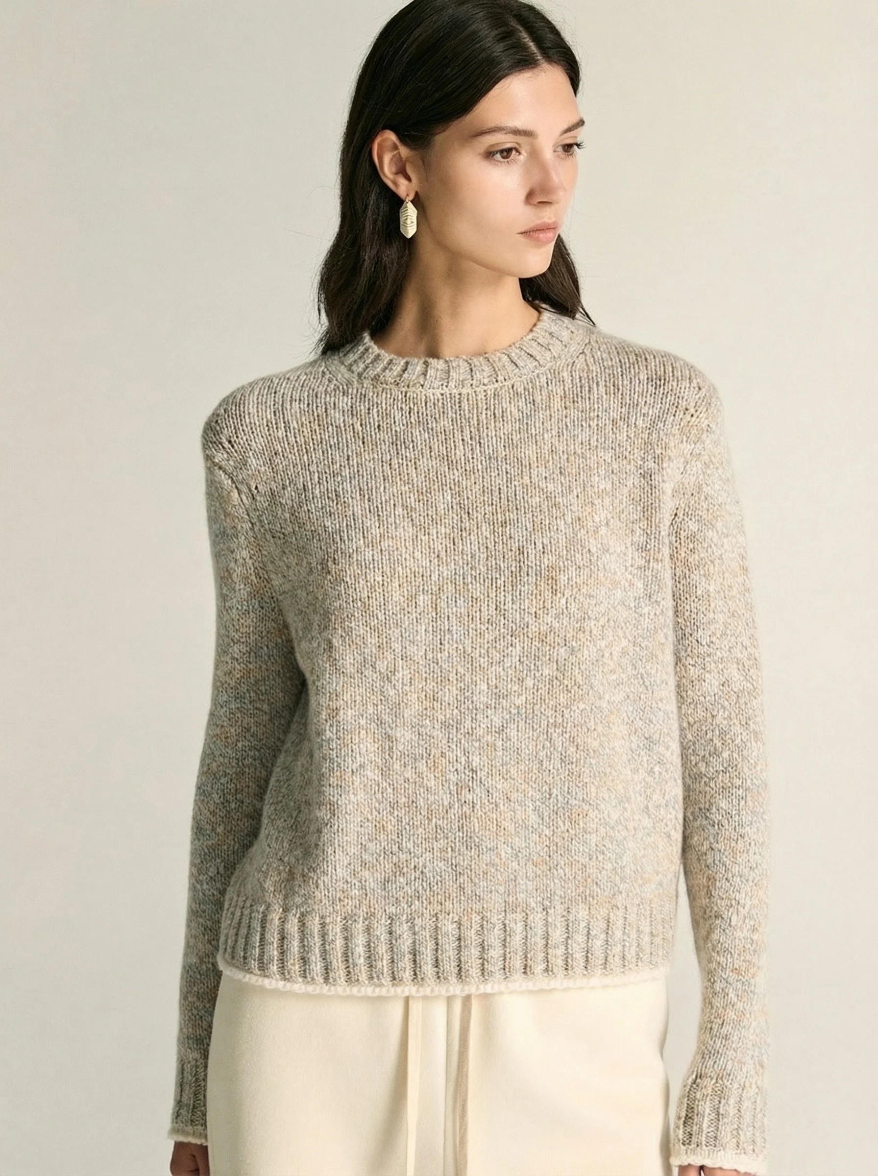 Flecked Merino Crewneck Sweater
