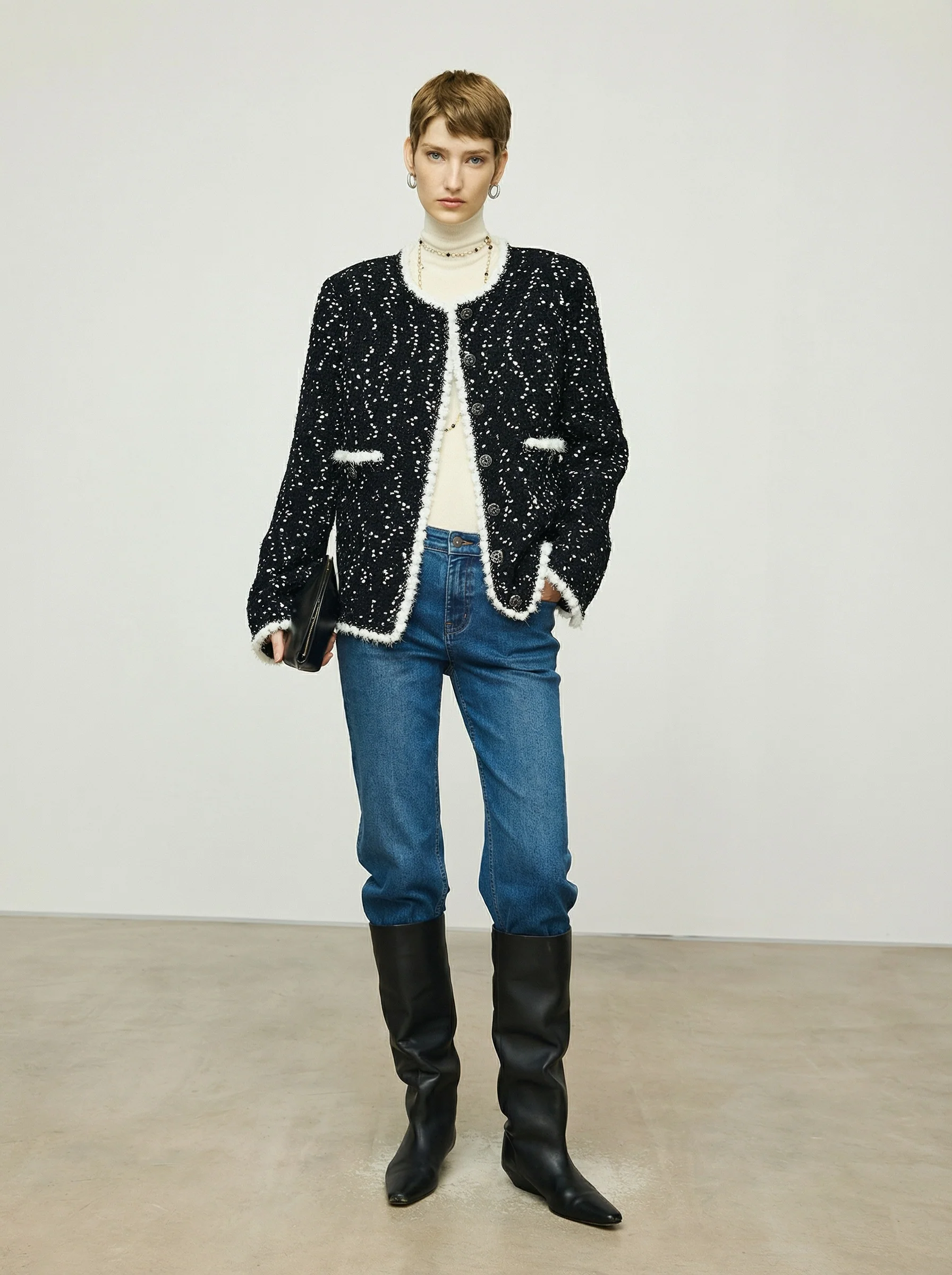 Flecked Trim Jacket - Image 5