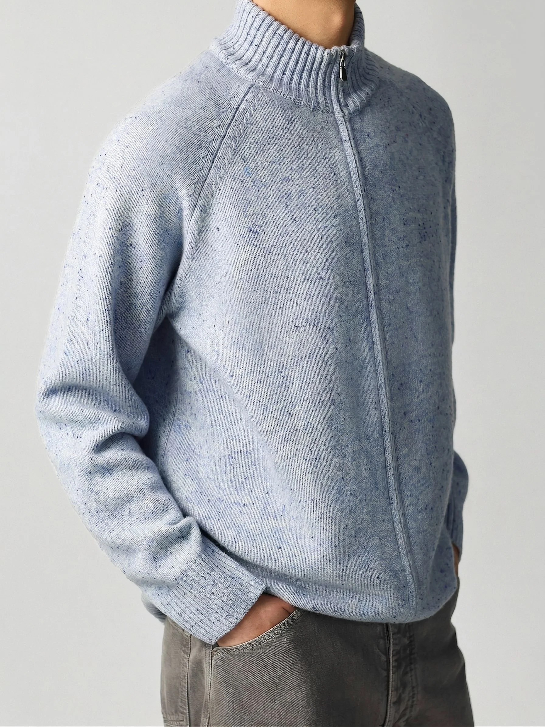 Flecked Zip Sweater - Image 2