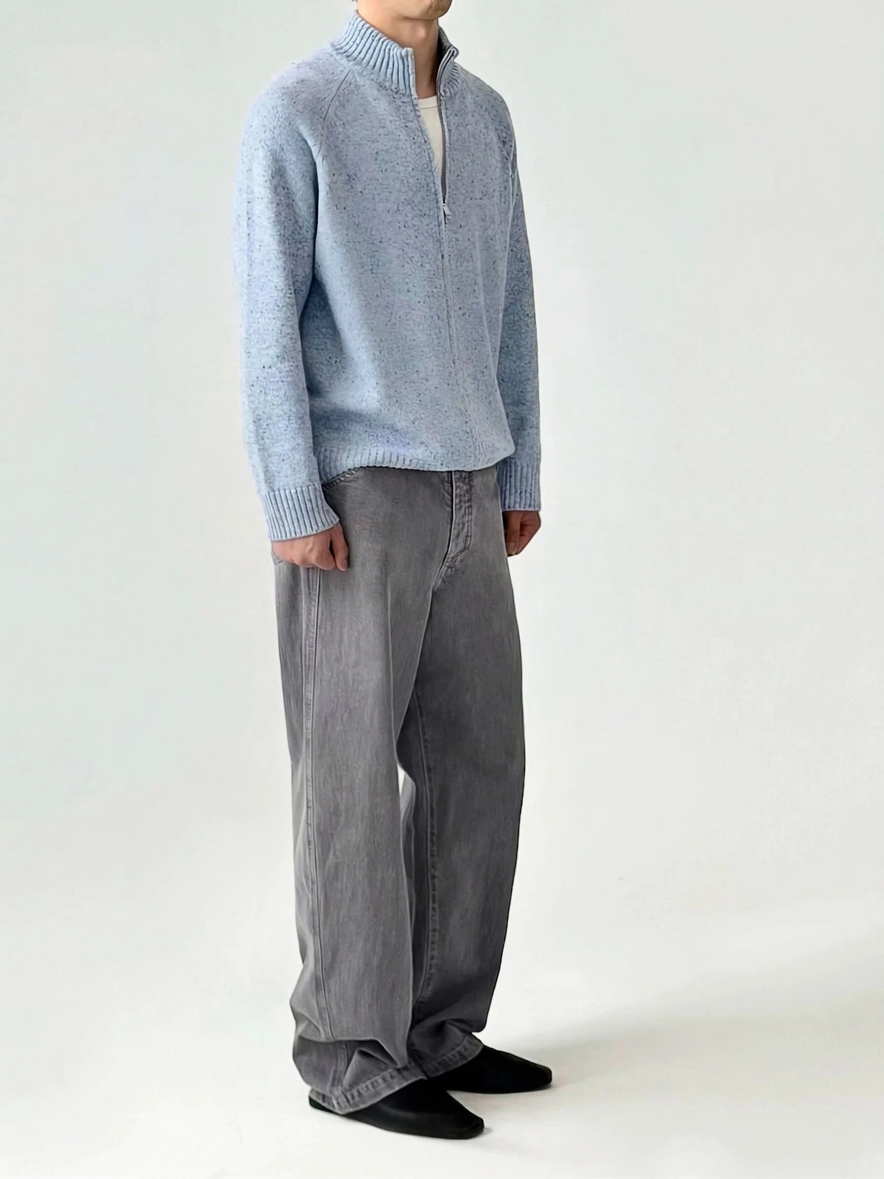 Flecked Zip Sweater - Image 3