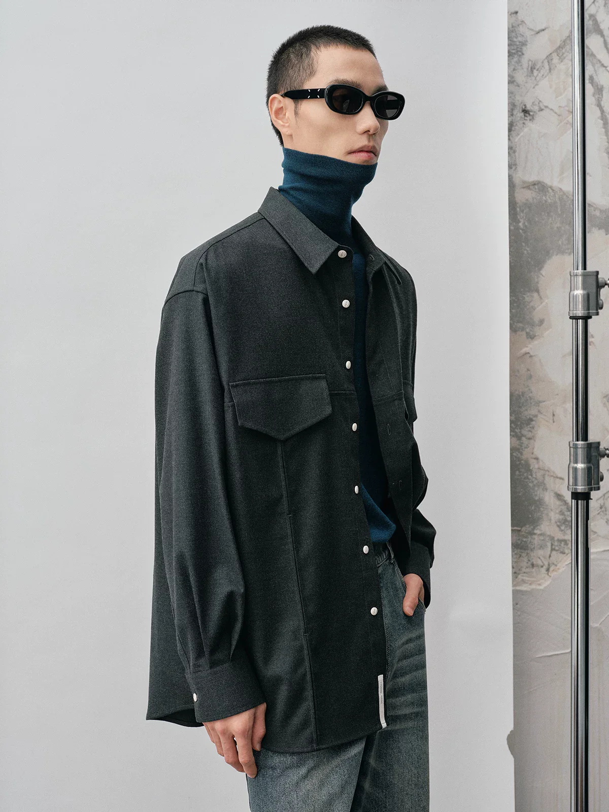Fleece-Finish Utility Overshirt - Image 3