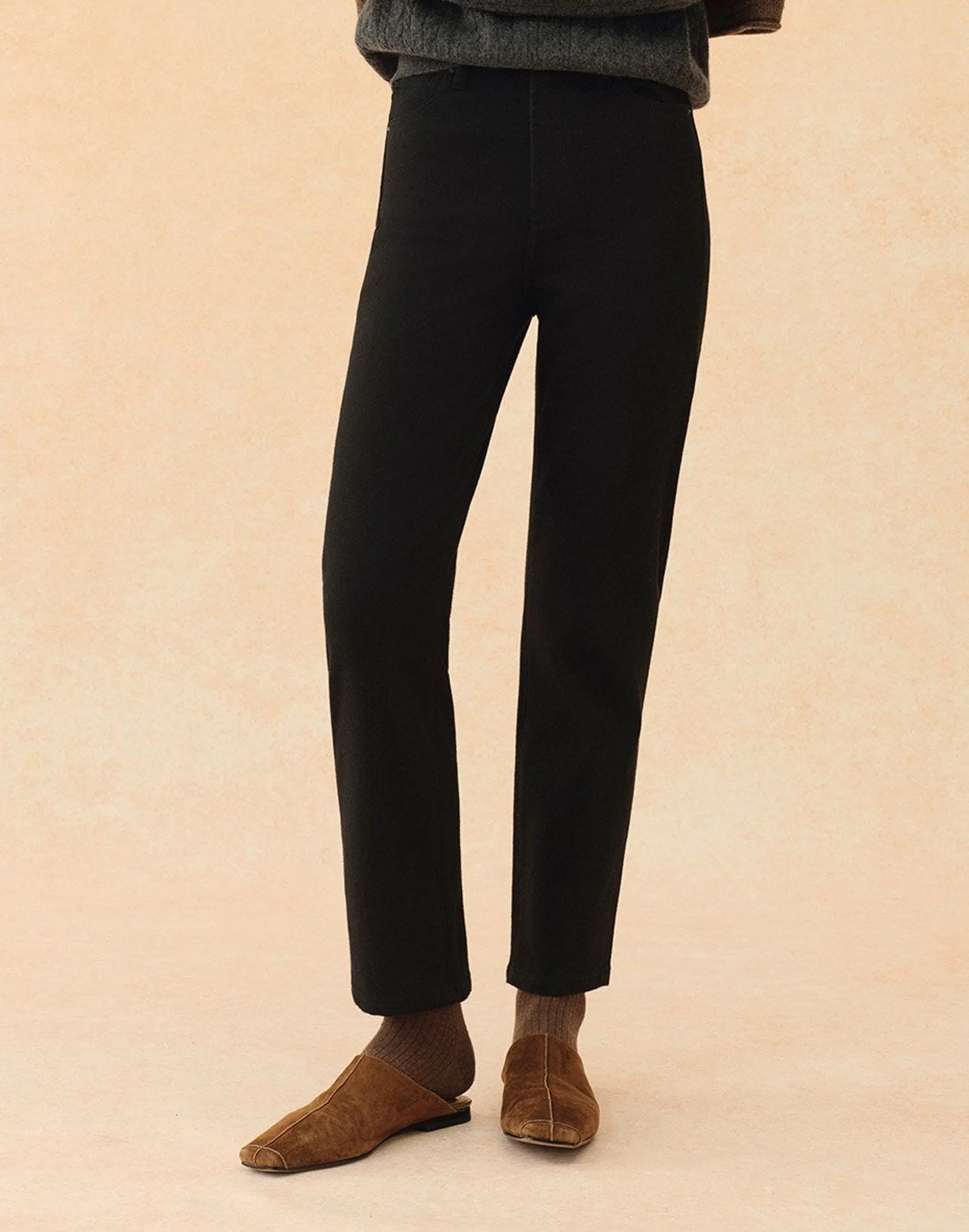 Fleece-Lined Straight-Leg Jeans