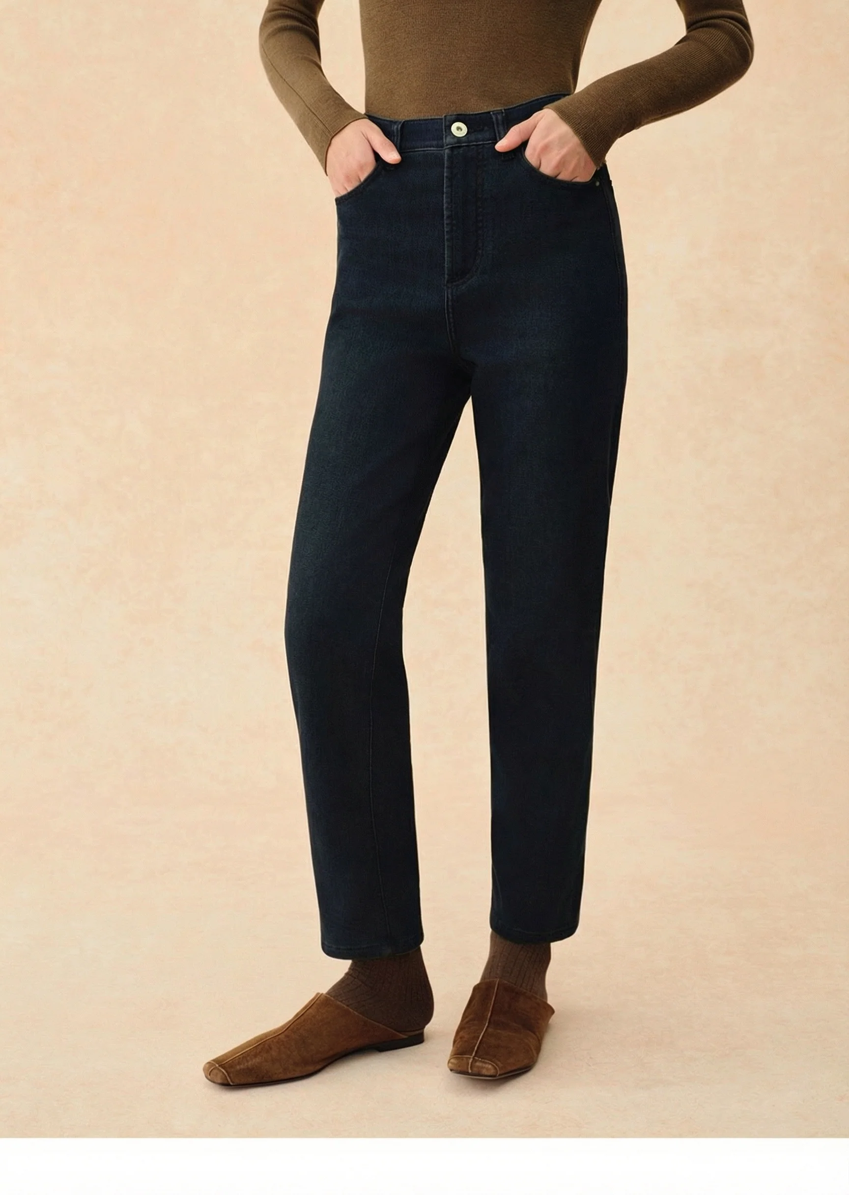 Fleece-Lined Straight-Leg Jeans - Image 4