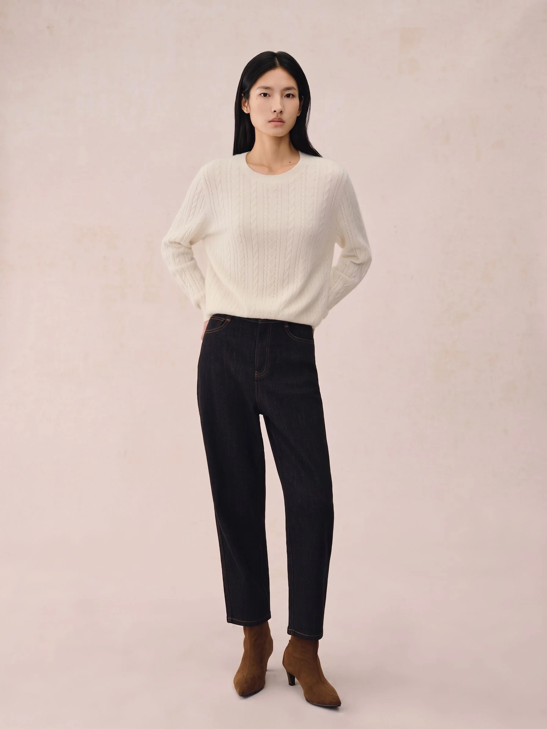 Fleece-Lined Tapered Jeans - Image 2