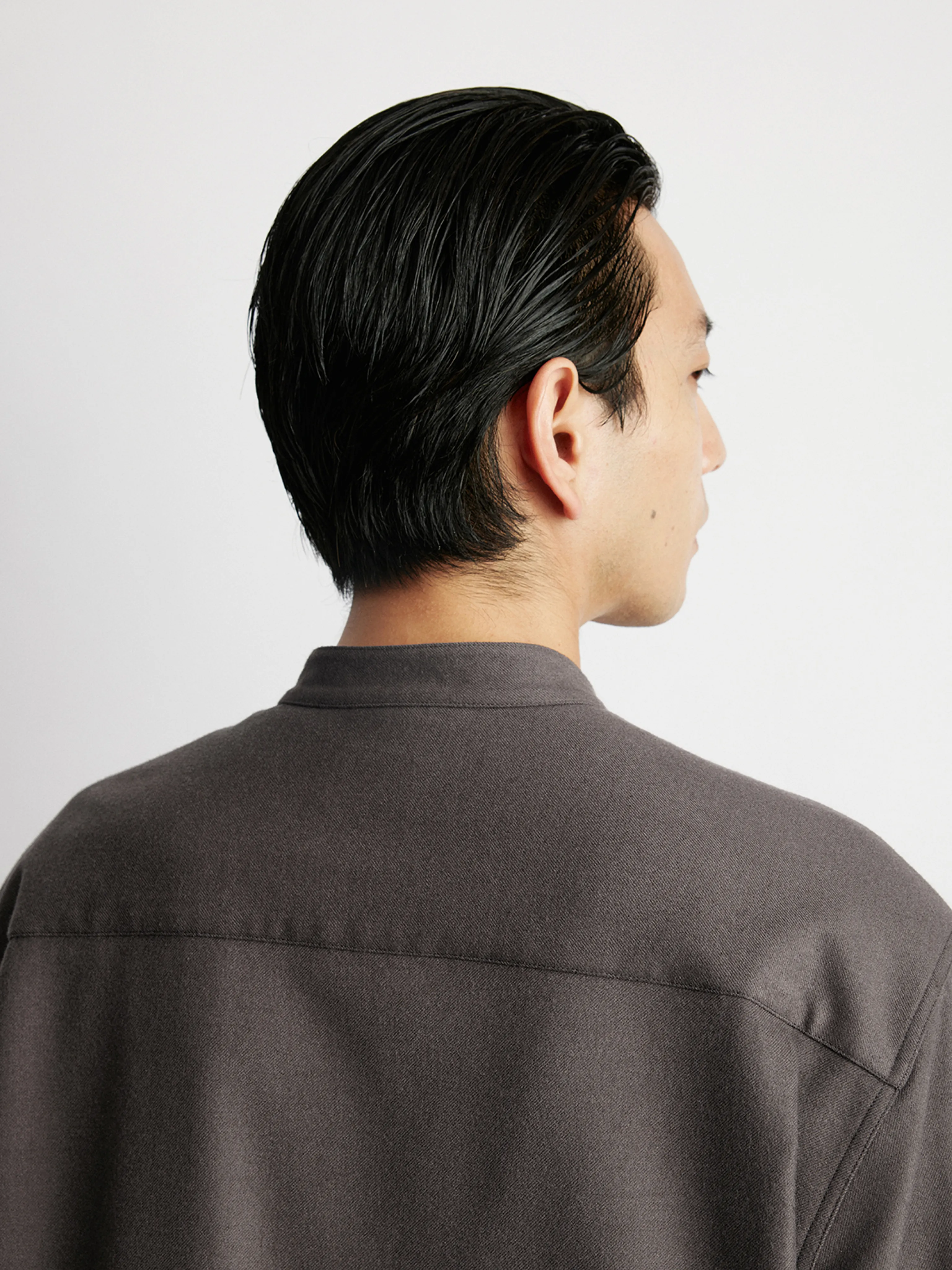 Fleece-Touch Band Collar Shirt - Image 3