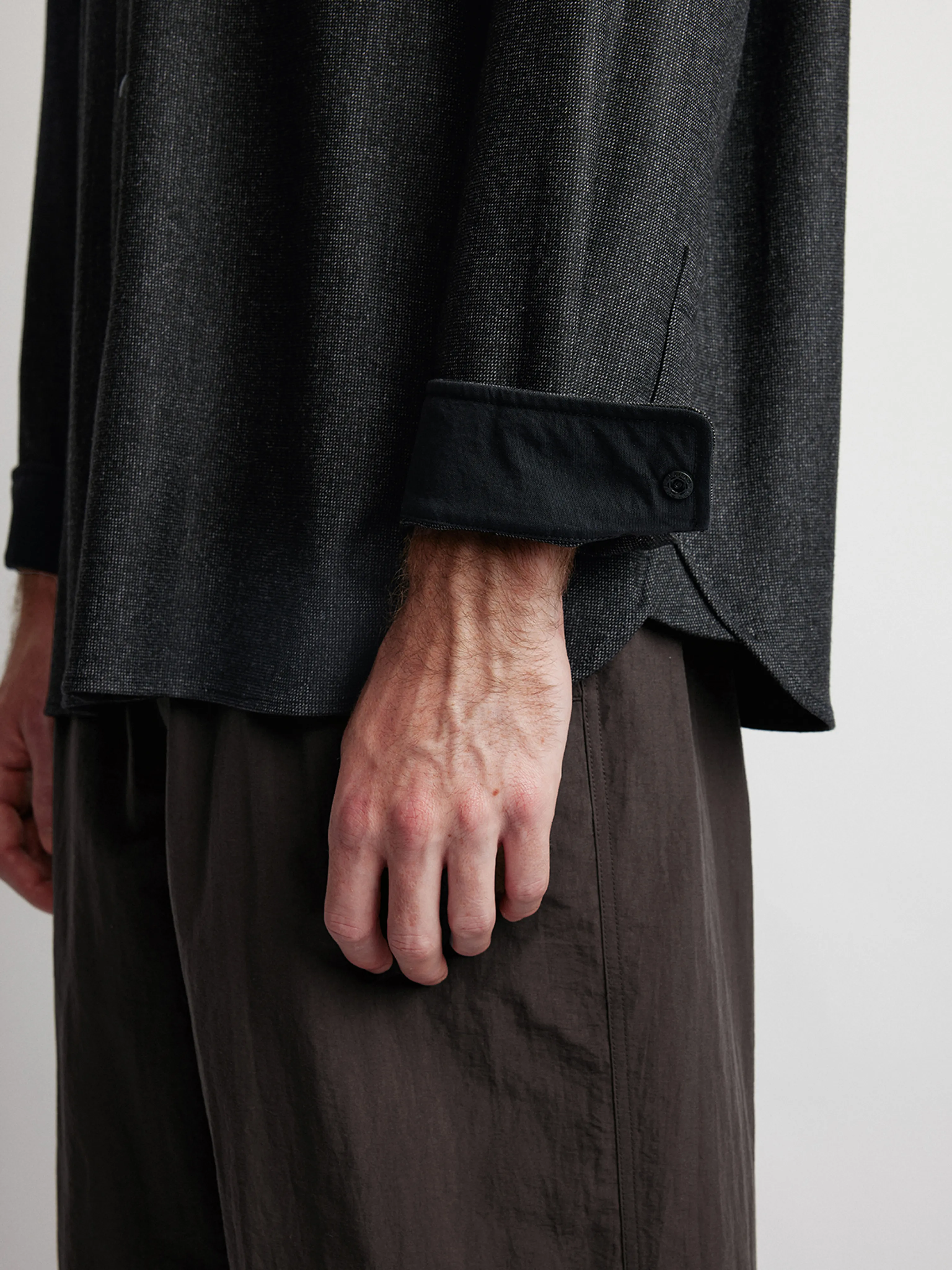 Fleece-Touch Band Collar Shirt - Image 6
