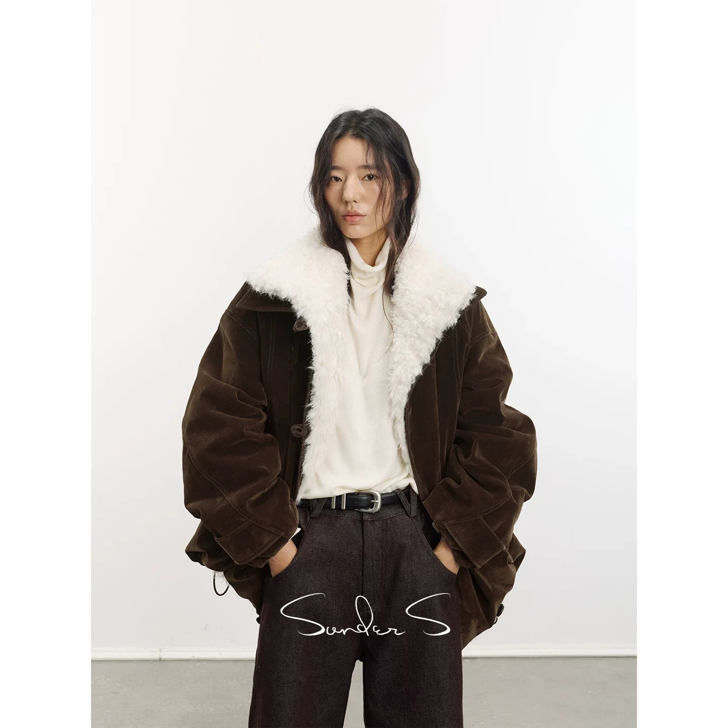 Flocked Denim Down Short Parka - Image 4